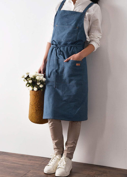 Denim Matching Apron for Kids and Adults, Children Age 3-7 8-12, Cooki