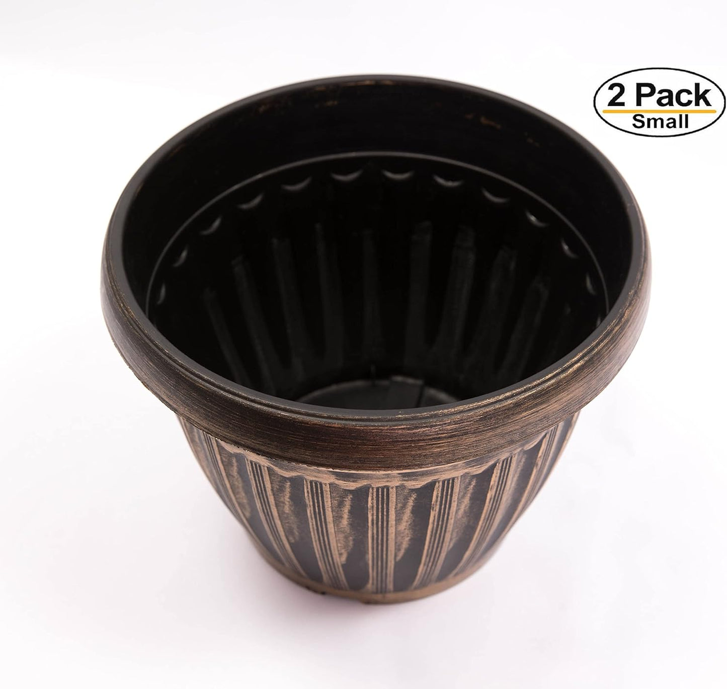 Rustic Flowerpot 10 Planter for Garden Patio Office Ornaments Home Decor Long Lasting Reusable Light Weight (Gold-S)