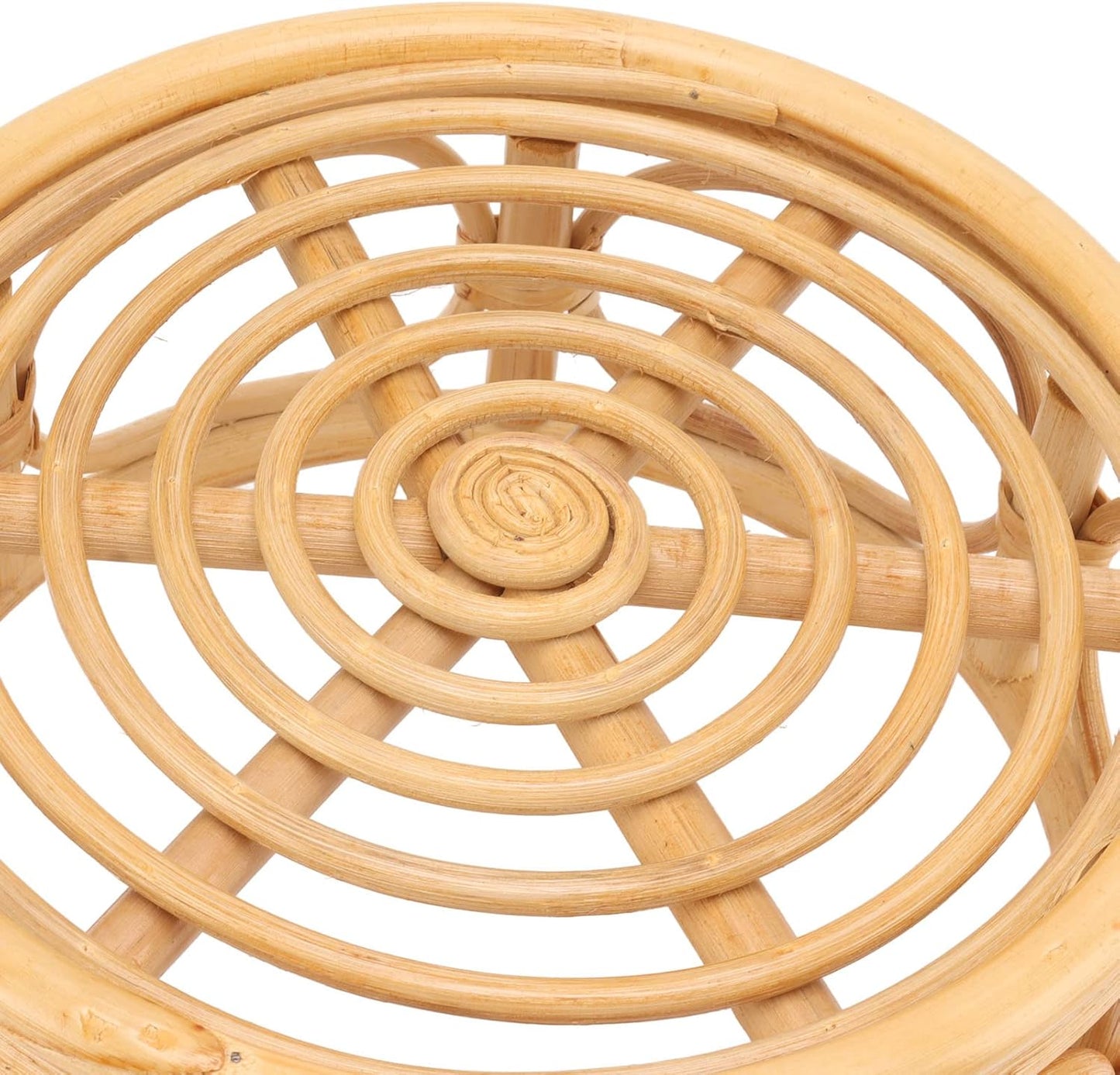 Indoor Rattan Plant Stand, Round Plant Rack, Handmade Rattan Plant Stand for Home, Garden, Yard (Rattan 2)
