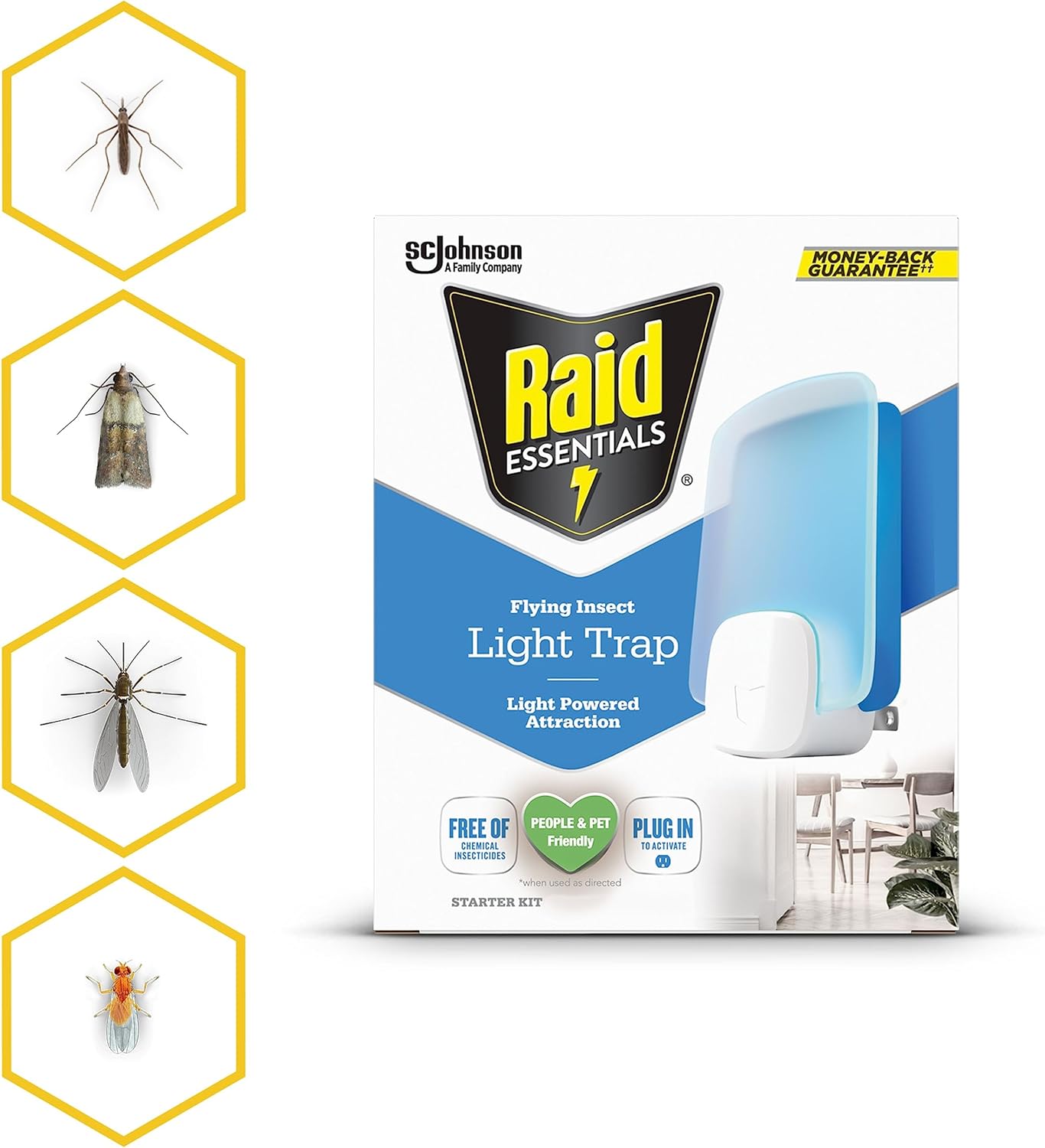 Raid Essentials Flying Insect Light Trap Refills, 2 Light Trap Refill 