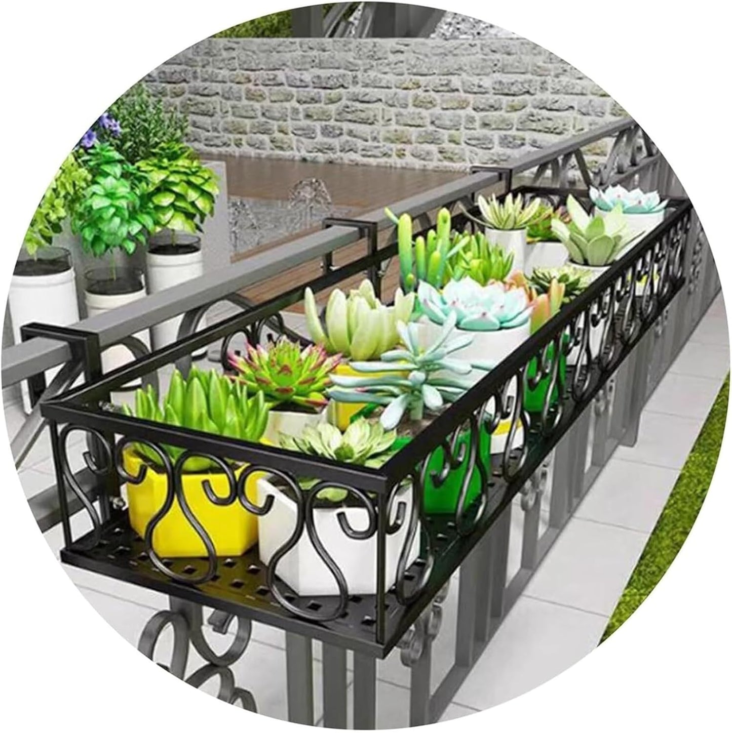 Hanging Railing Planter - Balcony & Fence Flower Pot, Country House De