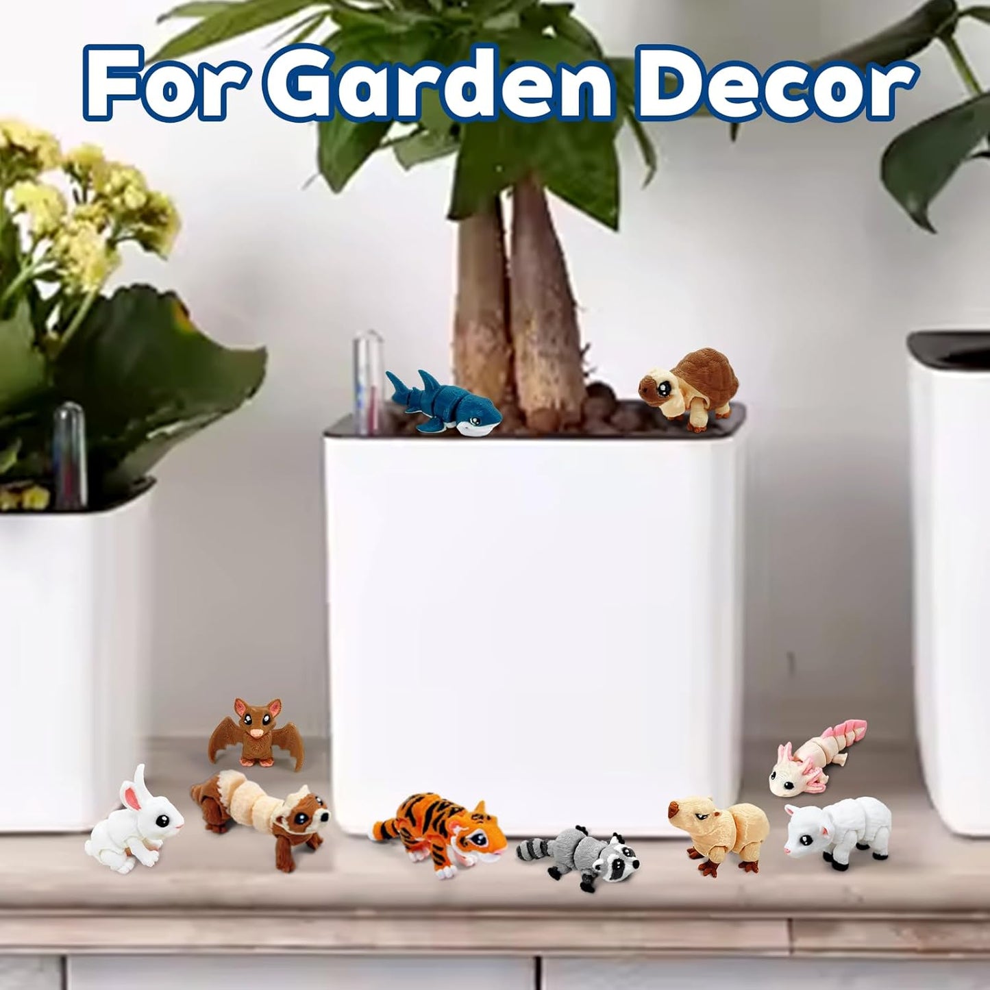21 Pcs Mini 3D Printed Animal Statues - Movable Joints Realistic Collectible Figurines Set for Adults, Home Office Desk Decoration & Display