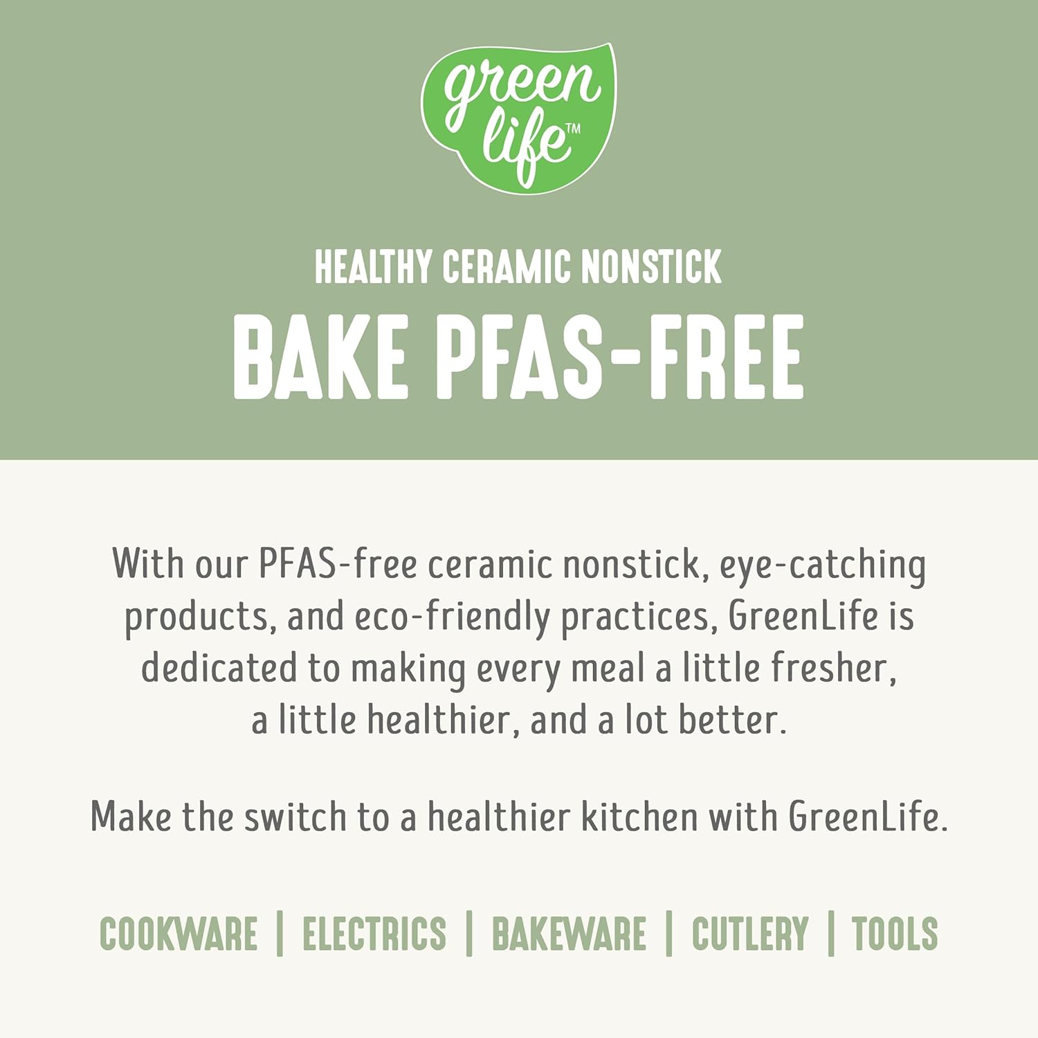 GreenLife 6 Piece Nonstick Bakeware Set, Non-Toxic PFAS-Free Ceramic O