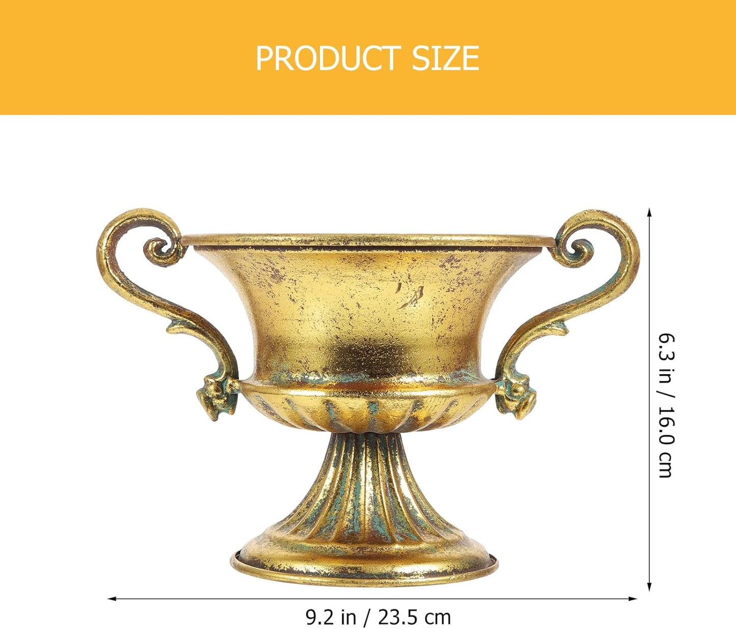 Milisten Retro Metal Flowerpot and Iron Art Flower Vase, Vintage Rusti