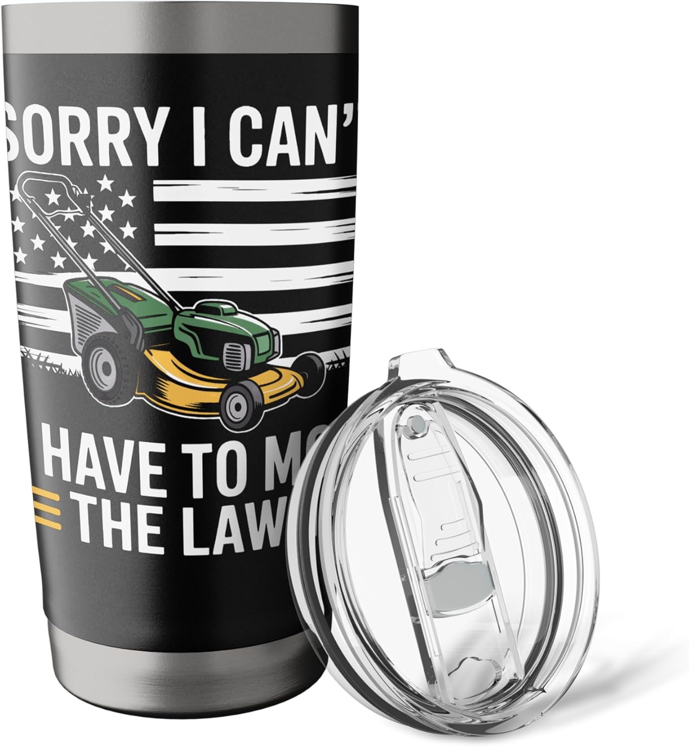 Sorry I Can't I Have To Mow The Lawn Lawn Care Fan Stainless Steel Insulated Tumbler