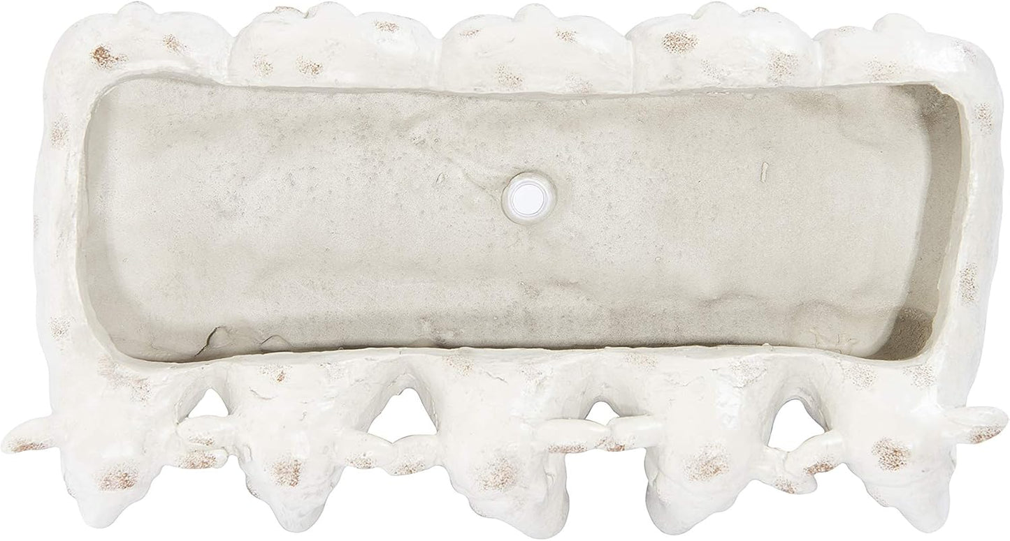 Creative Co-Op Farmhouse Resin Sheep Planter, Cream