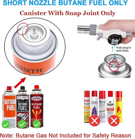 FunOwlet Butane Torch, Reverse Use Culinary Kitchen Blow Lighter with Adjustable Flame, Butane Fuel Not Included, Ideal for Chef Cooking, Creme, Brulee, BBQ, Baking, DIY Soldering
