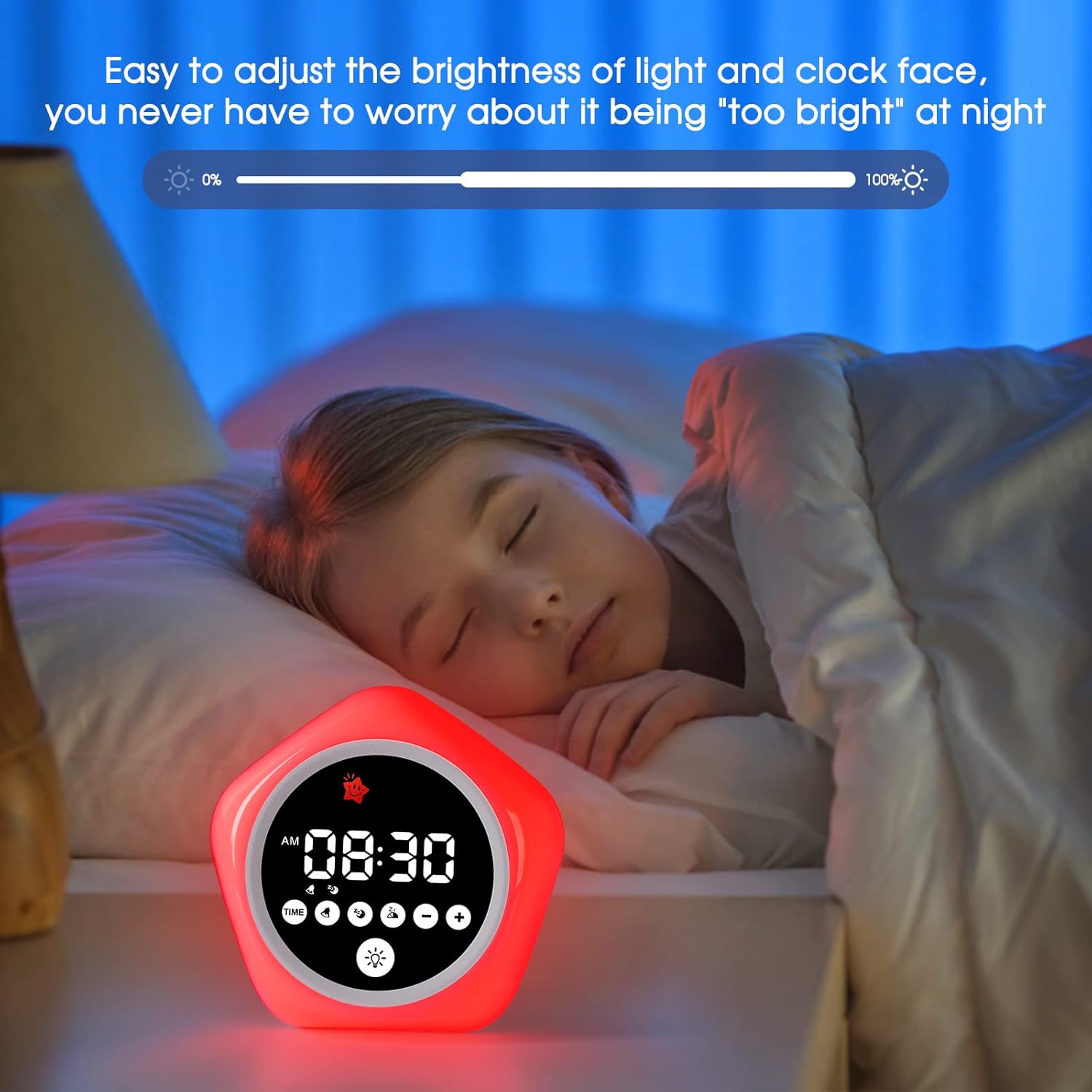 Kids Alarm Clock, Ok to Wake Clock with Green Light Red Light, Toddler