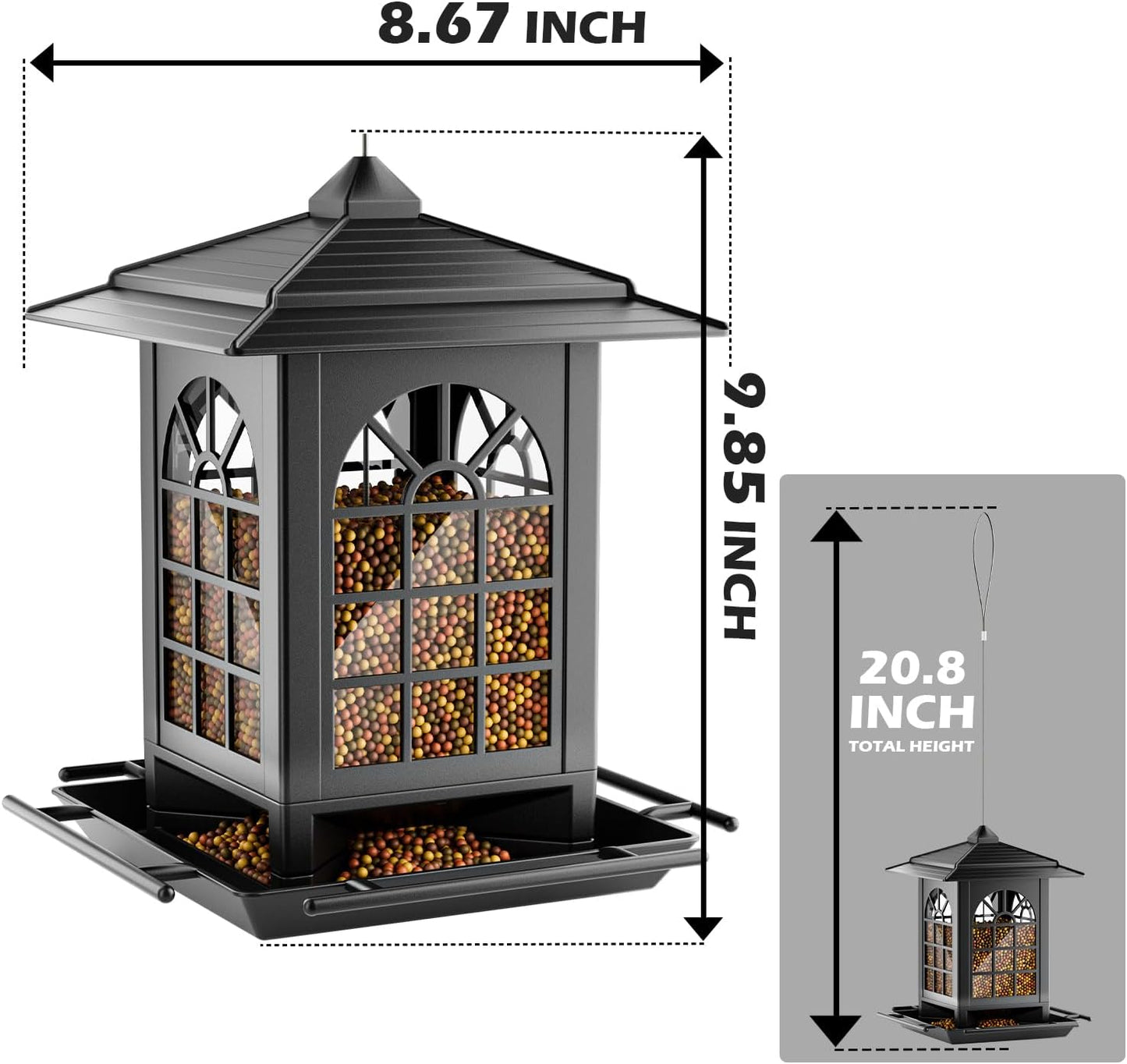Birdream 2 Pack Bird Feeders for Outdoor Hanging, Assembly Required, 1