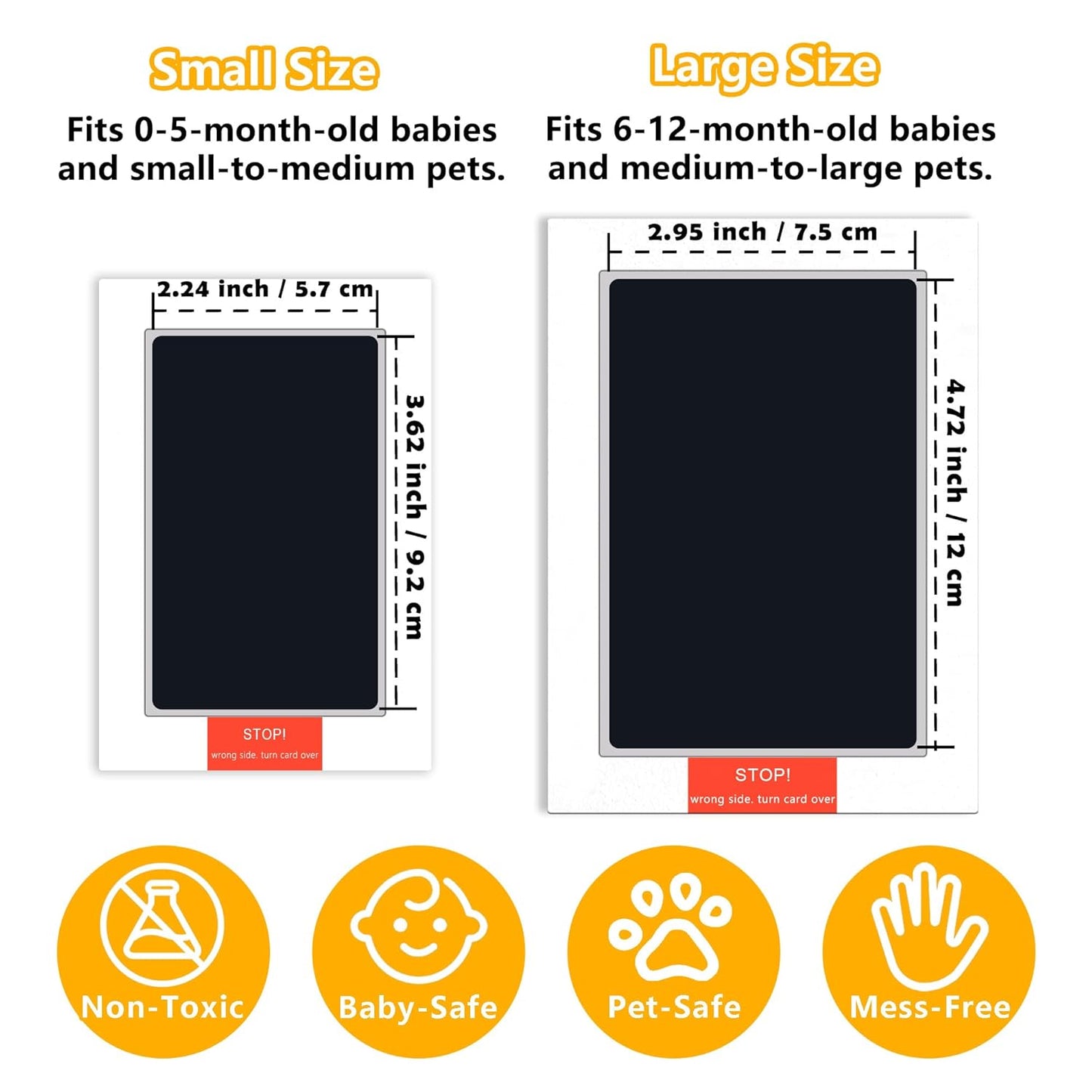 4-Pack Baby Inkless Hand and Footprint Kit Paw Nose Print Kit for Dogs Cats Pets Clean Touch Ink Pad for Baby Pets Newborn Keepsake Mess-Free Ink Pad