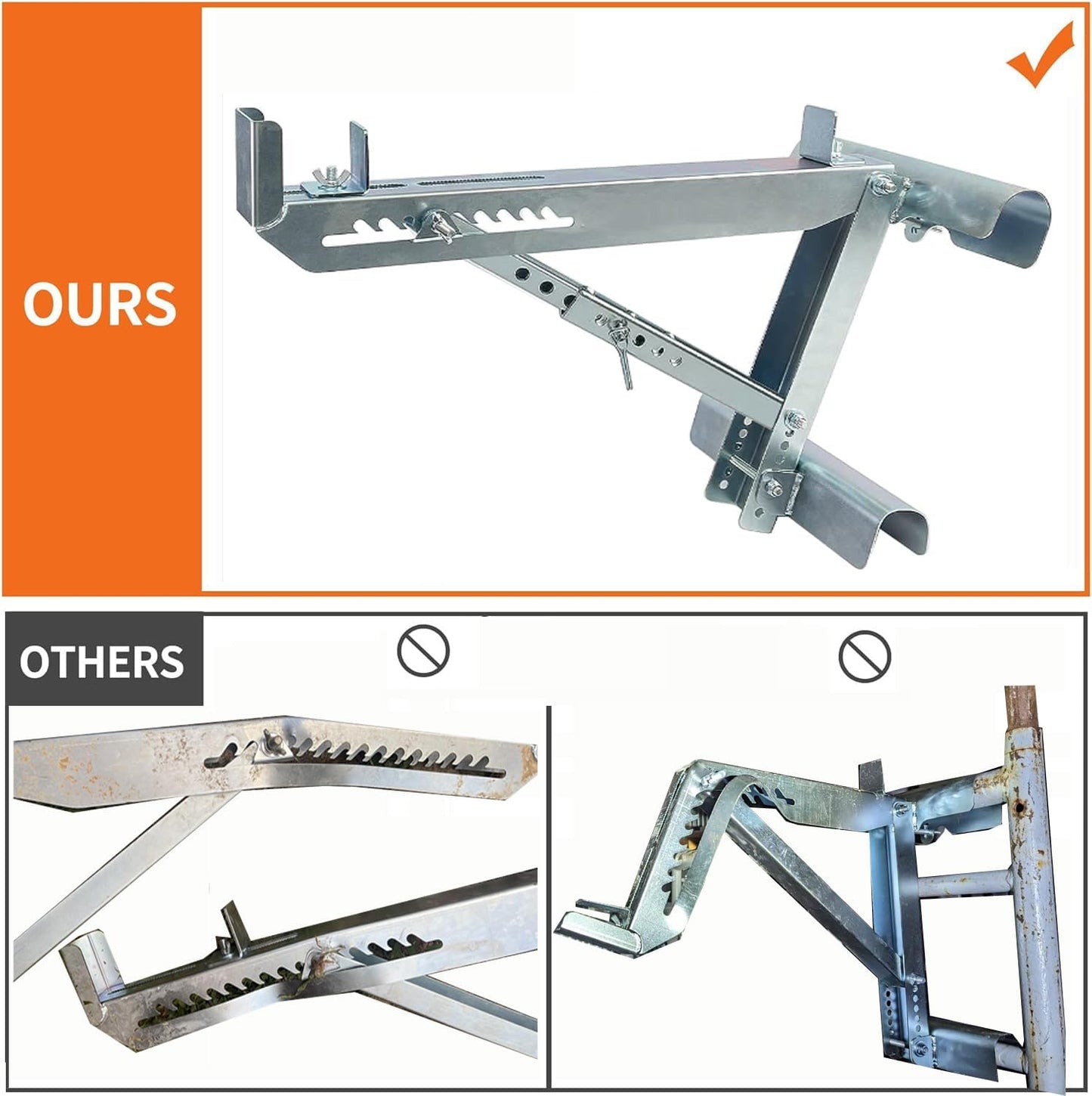 Ladder Jacks Scaffold Bracket, Two-Rung Short Body Extension Ladder Ja