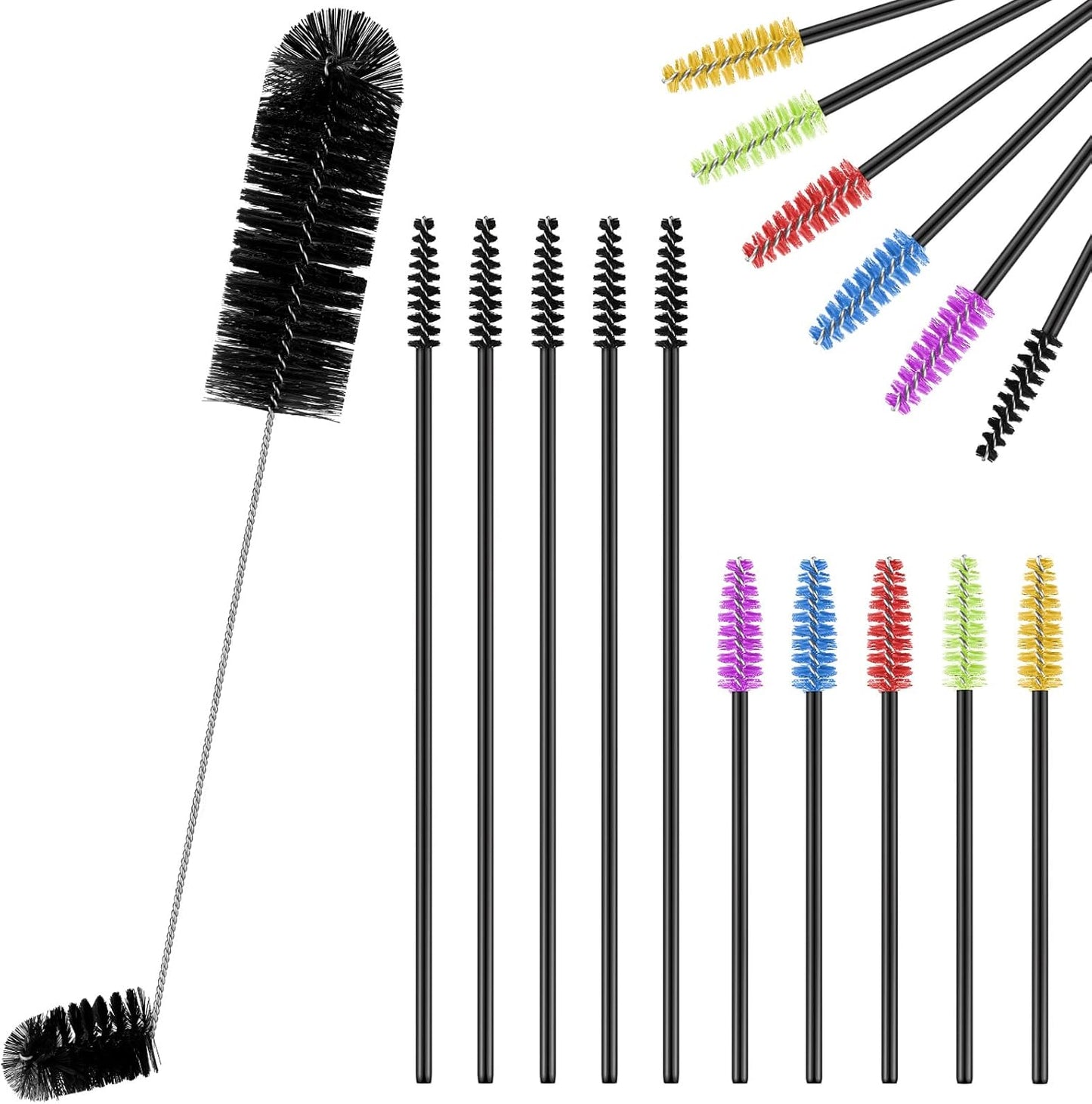 Hummingbird Feeder Cleaning Brush 19 Pieces 3 Size Mini Nylon Double Headed 2 in 1 Hummingbird Brush Hard to Reach Places Tiny Cleaning Kit(Black)