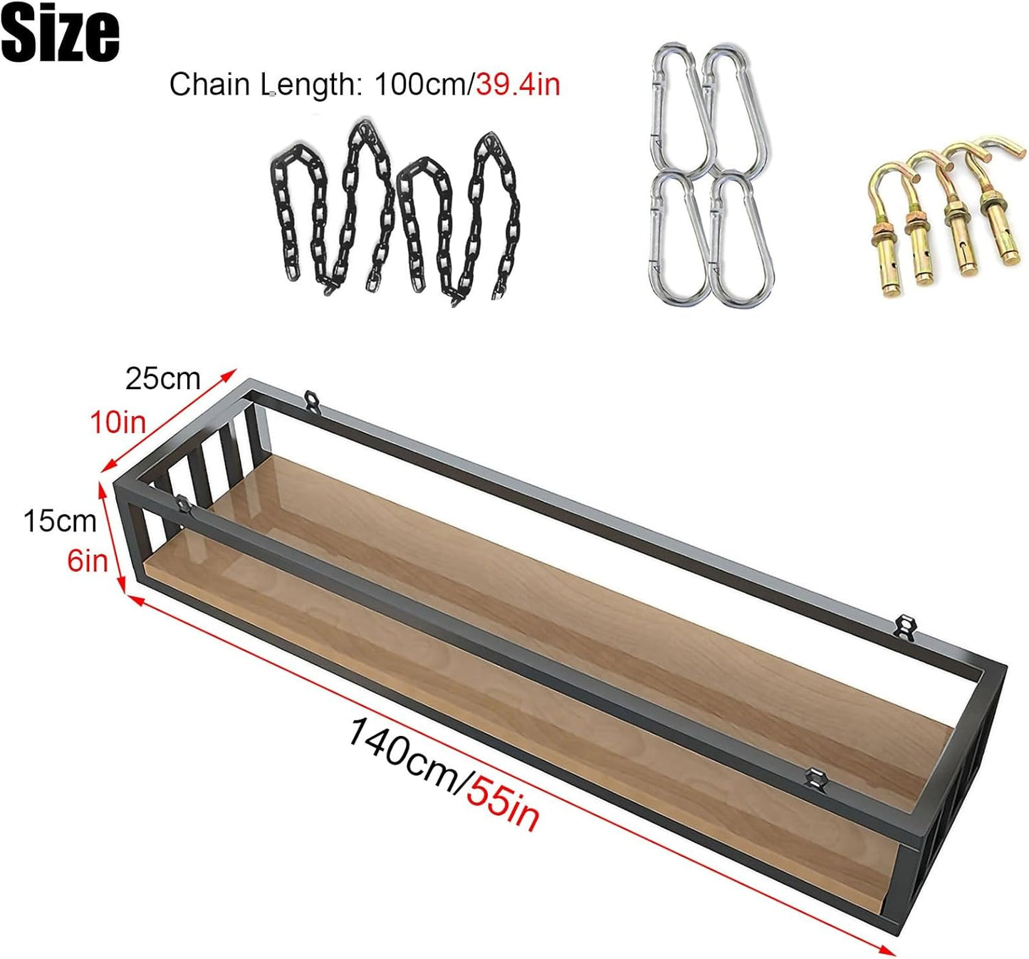Adjustable Heavy Duty Ceiling Shelf for Plants & Pots – Floating Rack Stand for Home, Cafe, Flower Shop – 140cm Pot Holder for Indoor & Outdoor Use