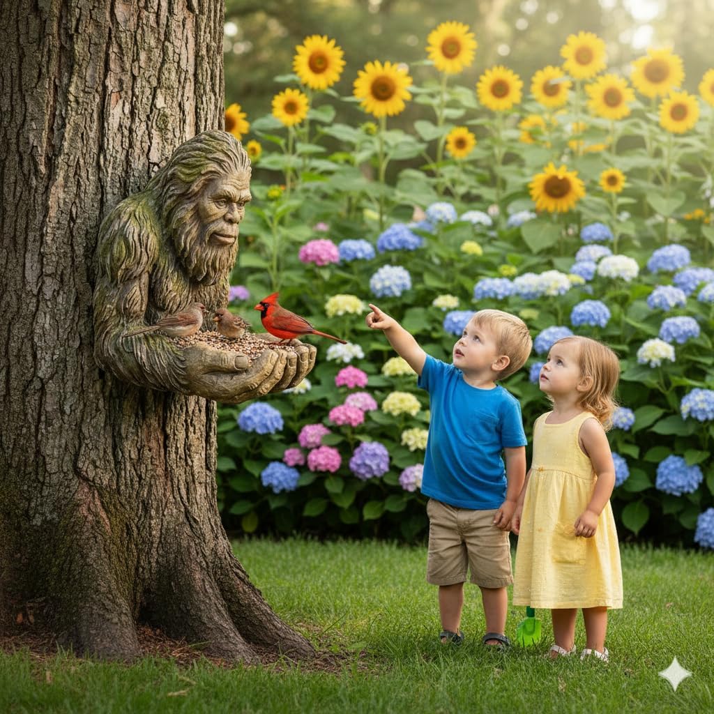 Bigfoot Bird Feeder Sasquatch Sculpture Garden Decor Tree Hugger Outdoor Statue Yard Art Wildlife Feeder Unique Gift Resin