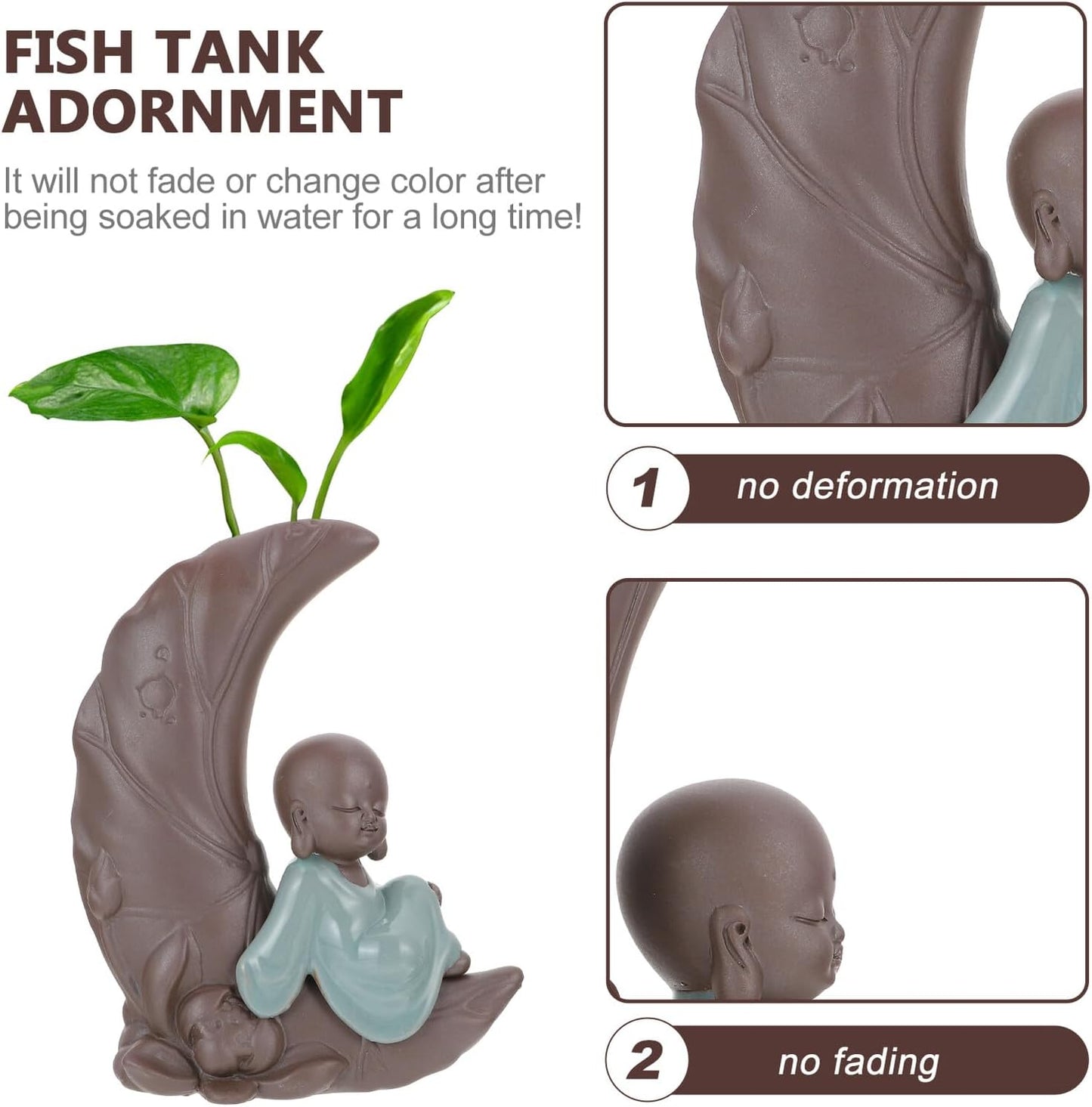 Ceramic Hydroponic Vase for Desktop Floral Arrangement, Fish Tank Deco