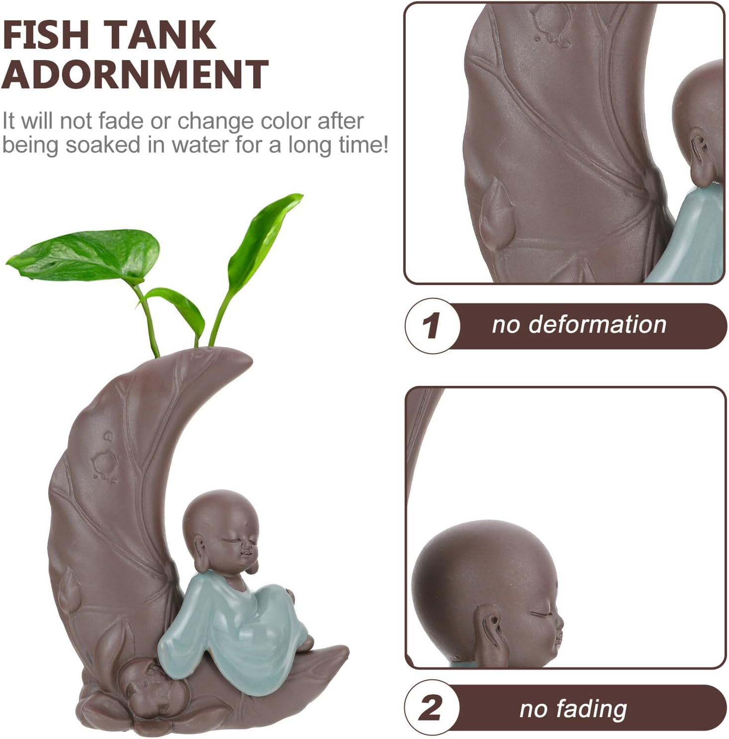 Ceramic Hydroponic Vase for Desktop Floral Arrangement, Fish Tank Deco