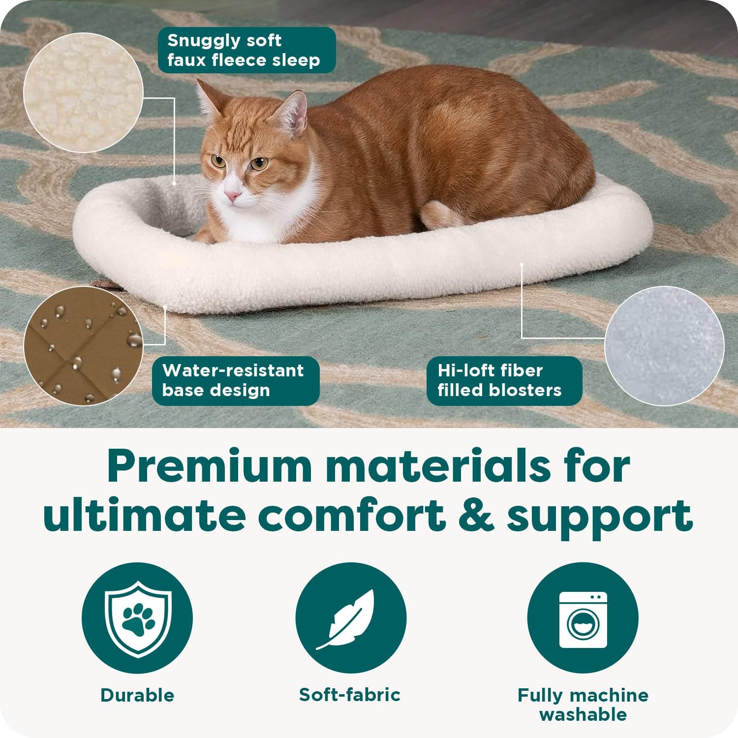 Furhaven Dog Bed for Small Dogs & Indoor Cats, 100% Washable, Sized to