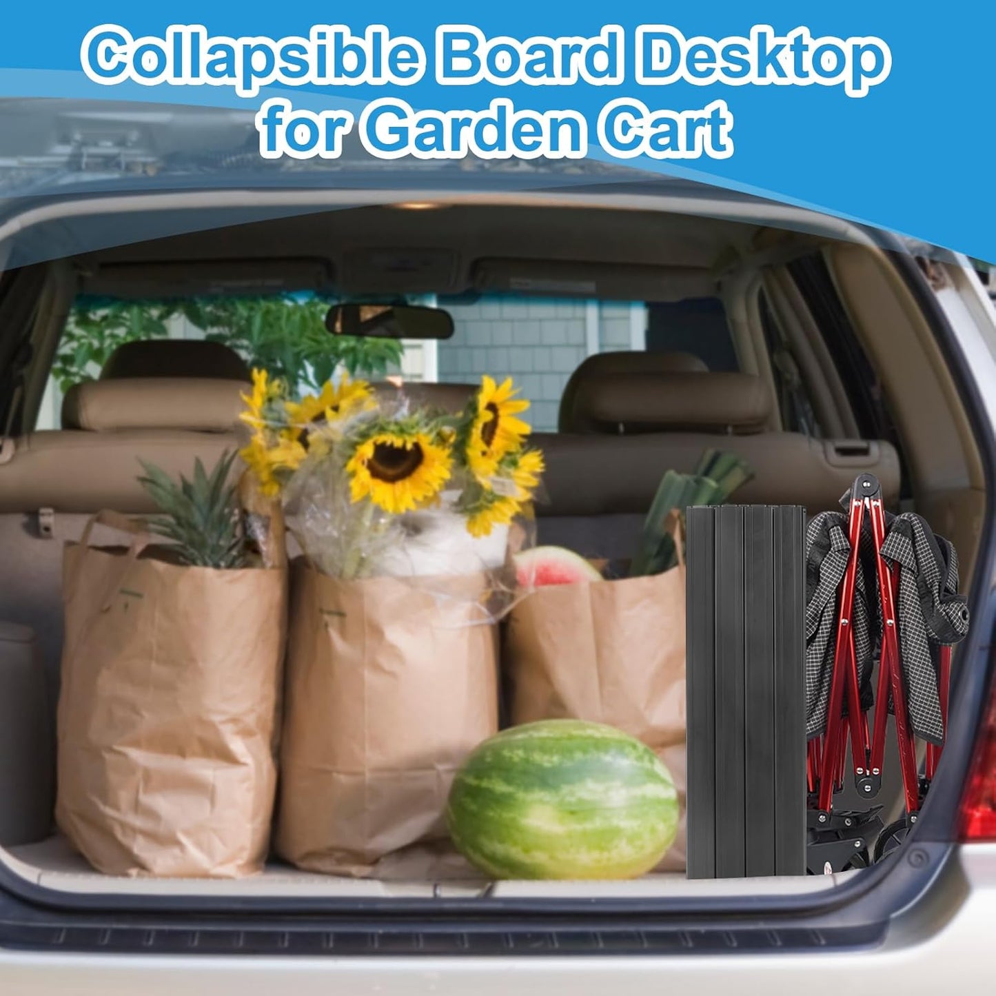 AREFFA Aluminum Alloy Steel Collapsible Board Desktop for Garden Cart,