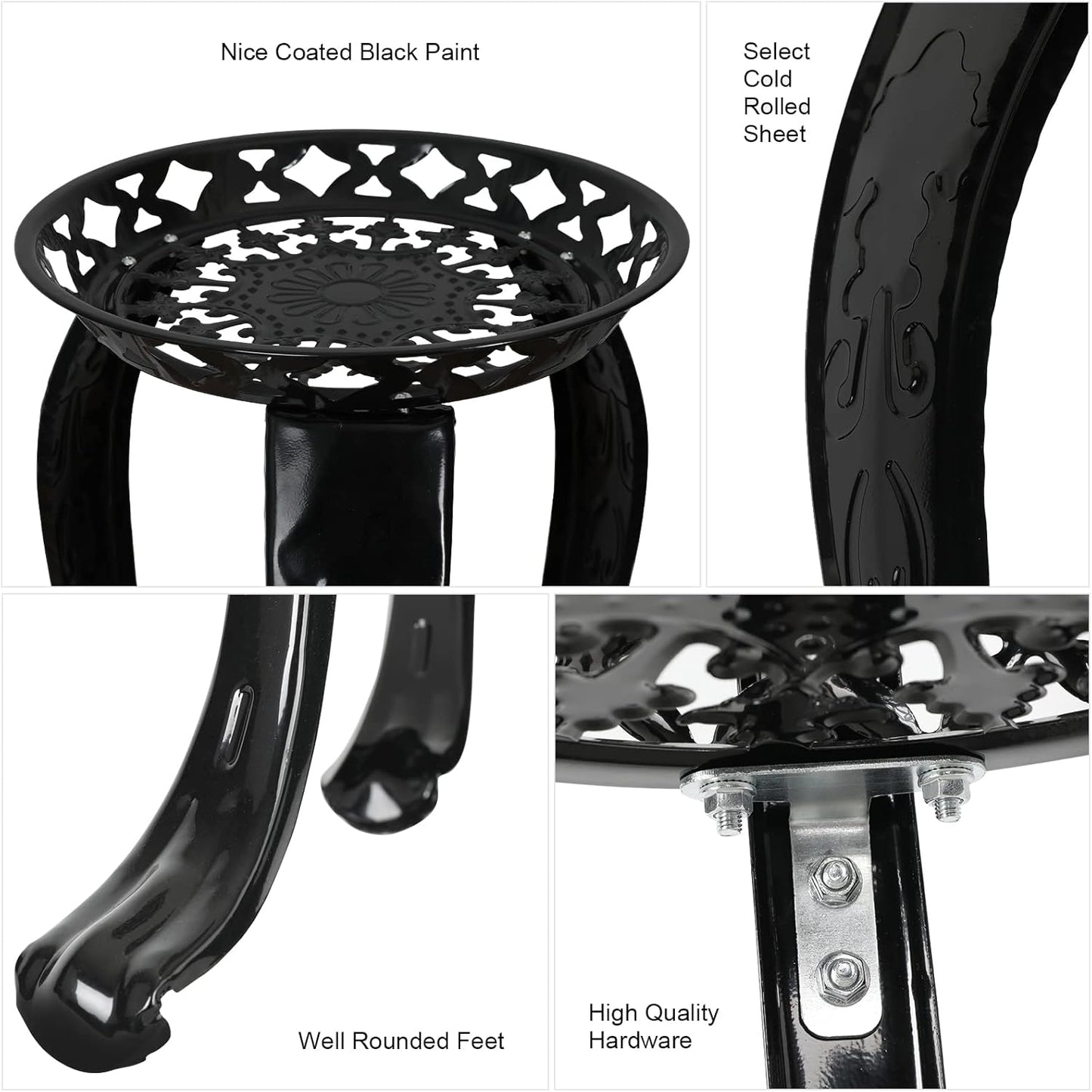 Ufine 2 Tier Metal Plant Stand Indoor Outdoor Iron Art Flower Pot Hold