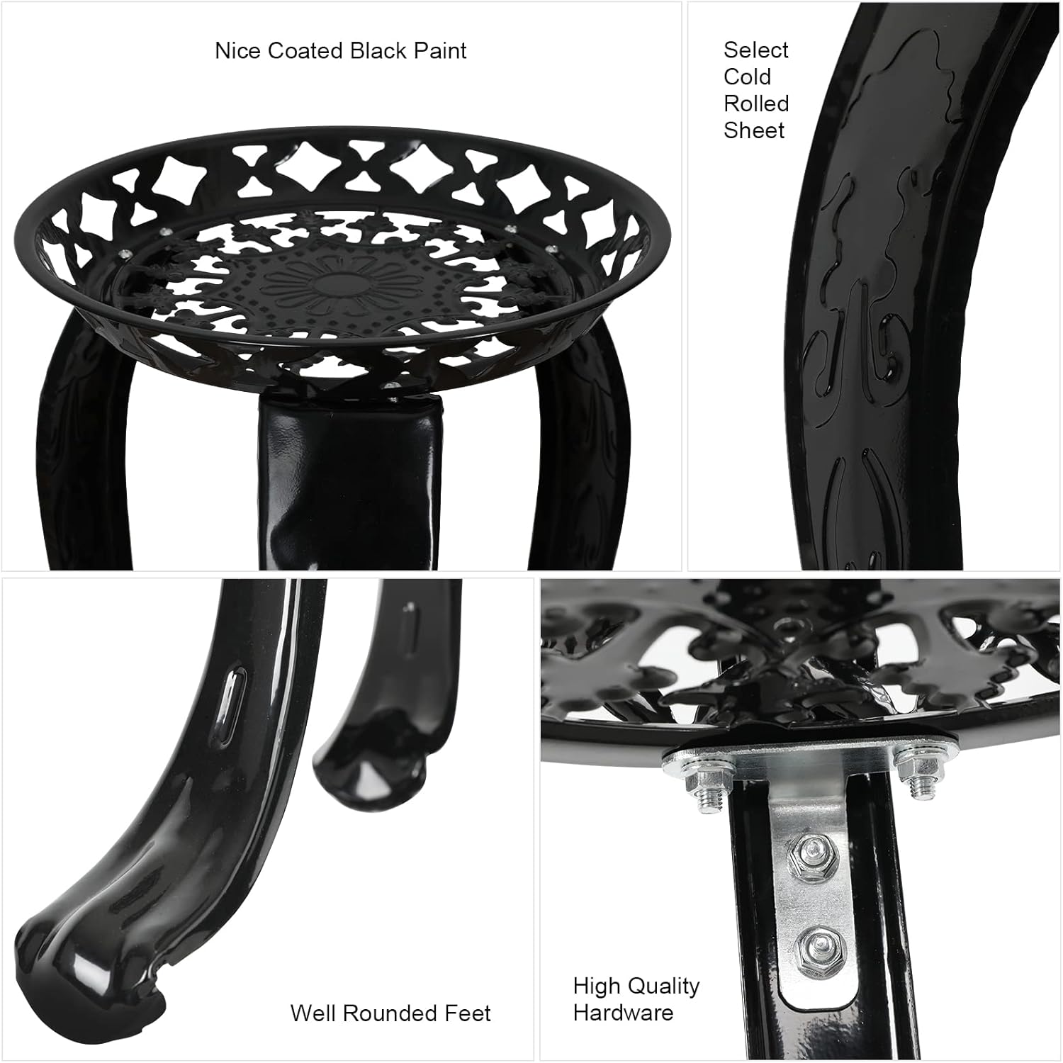 Ufine 2 Tier Metal Plant Stand Indoor Outdoor Iron Art Flower Pot Hold