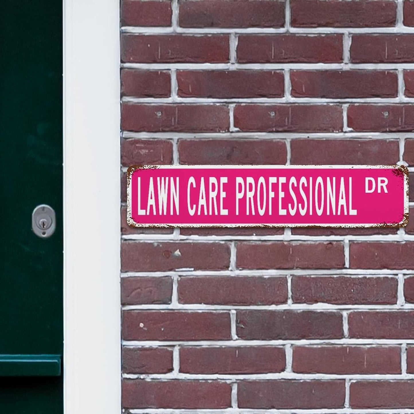 Lawn Care Professional Street Sign Custom Metal Tin Sign Lawn Care Professional Decor Gift for Lawn Care Professional Vintage Metal Wall Sign Rustic Wall Art for Bedroom Cafe Bar Office Garage