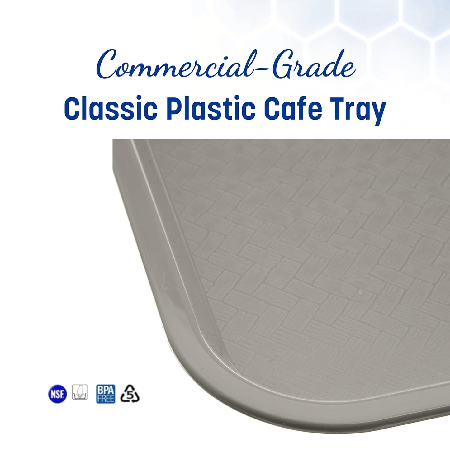 Carlisle FoodService Products CT121623 Café Standard Cafeteria / Fast Food Tray, 12" x 16", Gray
