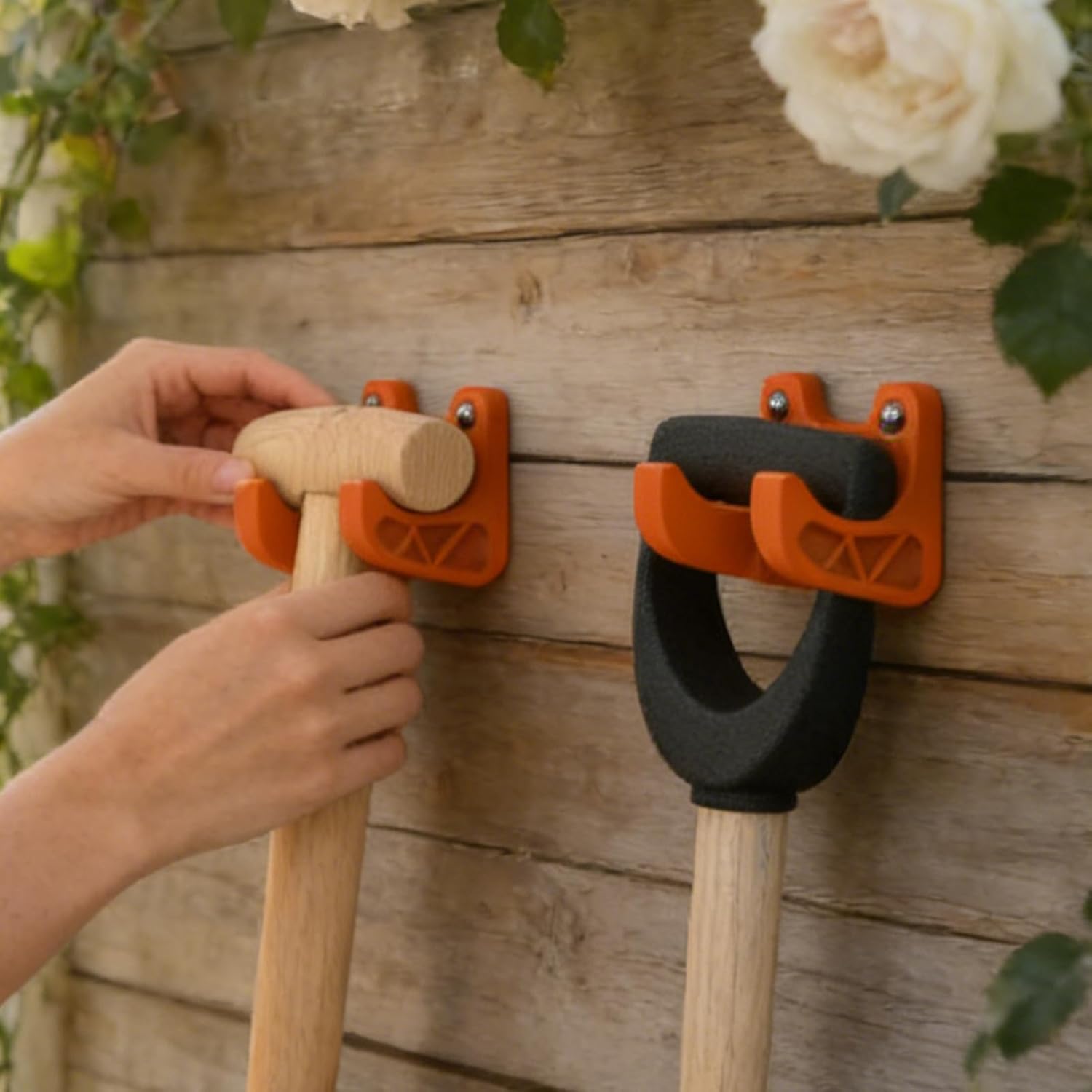 Garden Tool Hanger - Wall Mount Rack, Mop Broom Organizer, Heavy Duty 