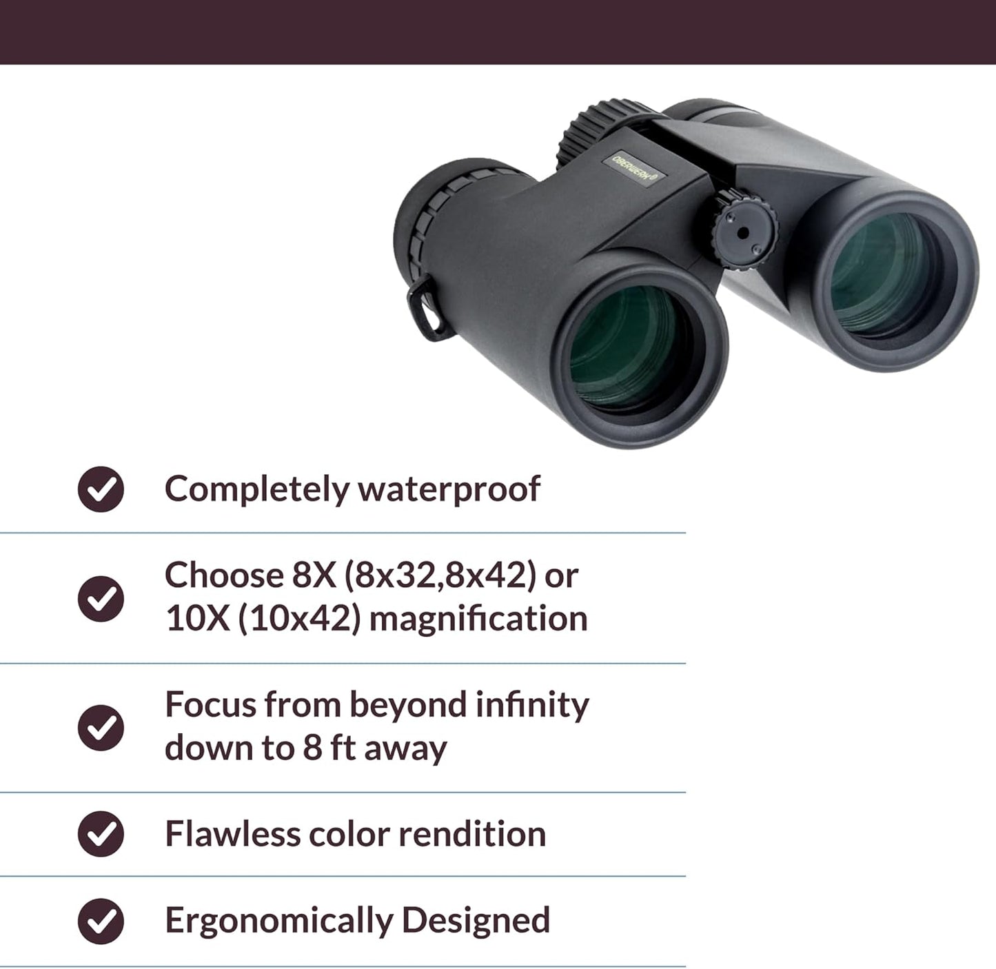 Oberwerk 8x42 Sport HD II Binocular - Professional Binocular/Hiking/Outdoors/Bird Watching/Waterproof/Focus As Close as 8 Feet