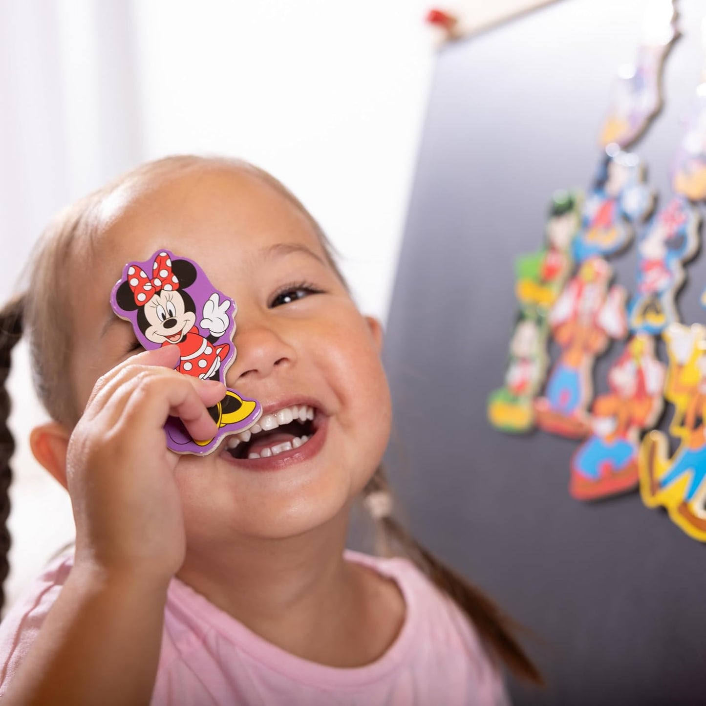 Melissa & Doug Disney Mickey Mouse Wooden Character Magnets (20 pcs) Toys for Disney Fans, Mickey Mouse Fridge Magnets, Pretend Play & Toddler Toys for Kids Ages 2+