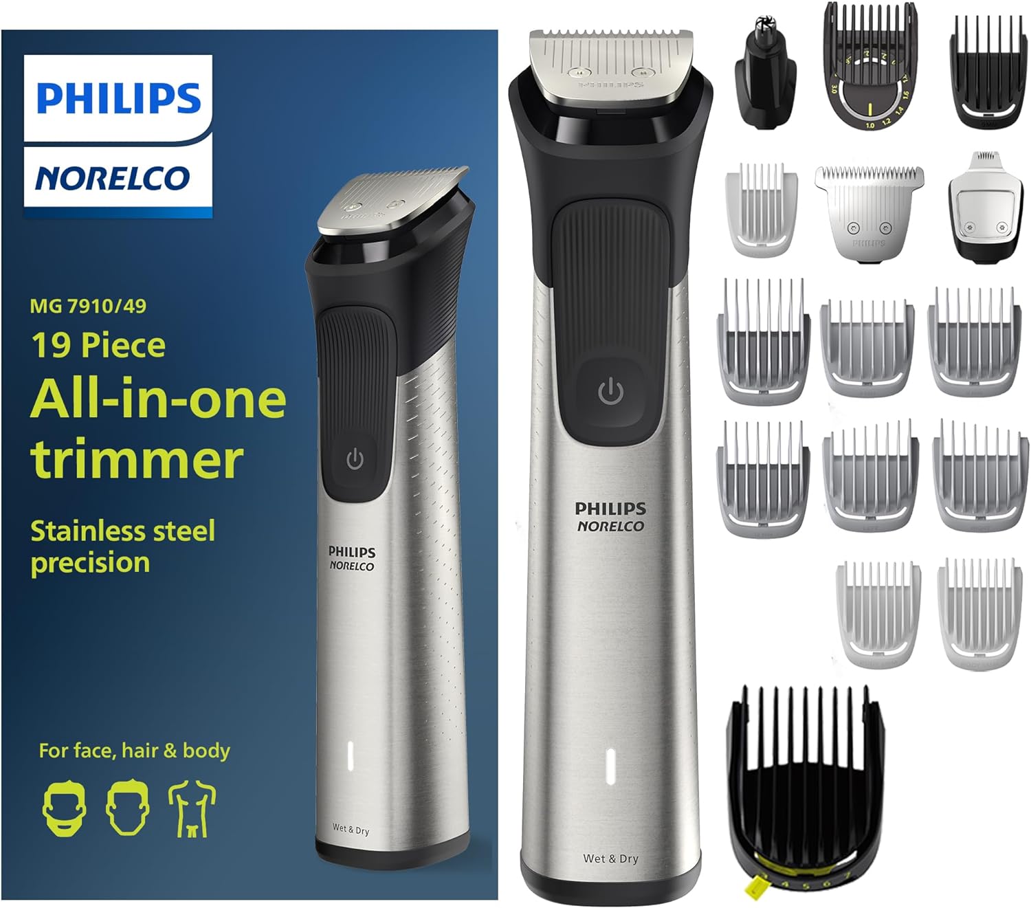 Norelco Philips Multigroom 7000 Series, All-in-One Trimmer, Beard Trim