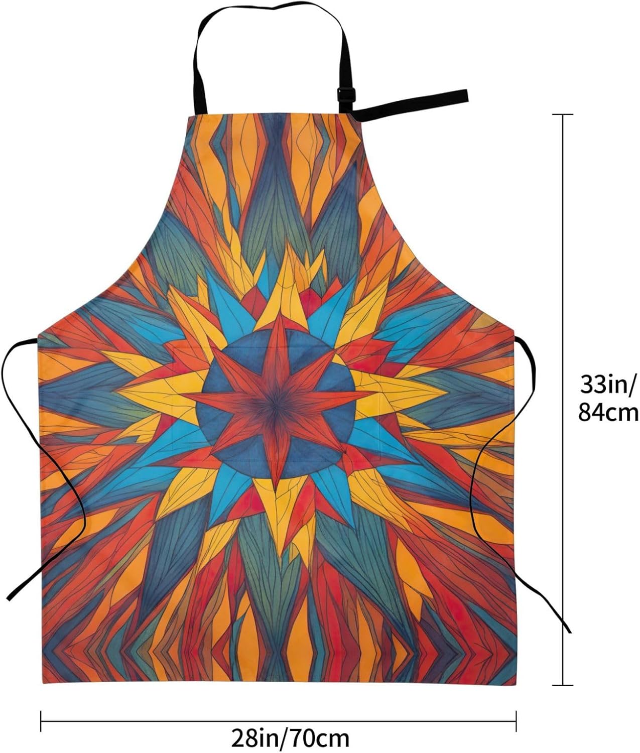 Colorful Star print Waterproof chef's apron with pocket apron for kitchen cooking baking barbecue and gardening