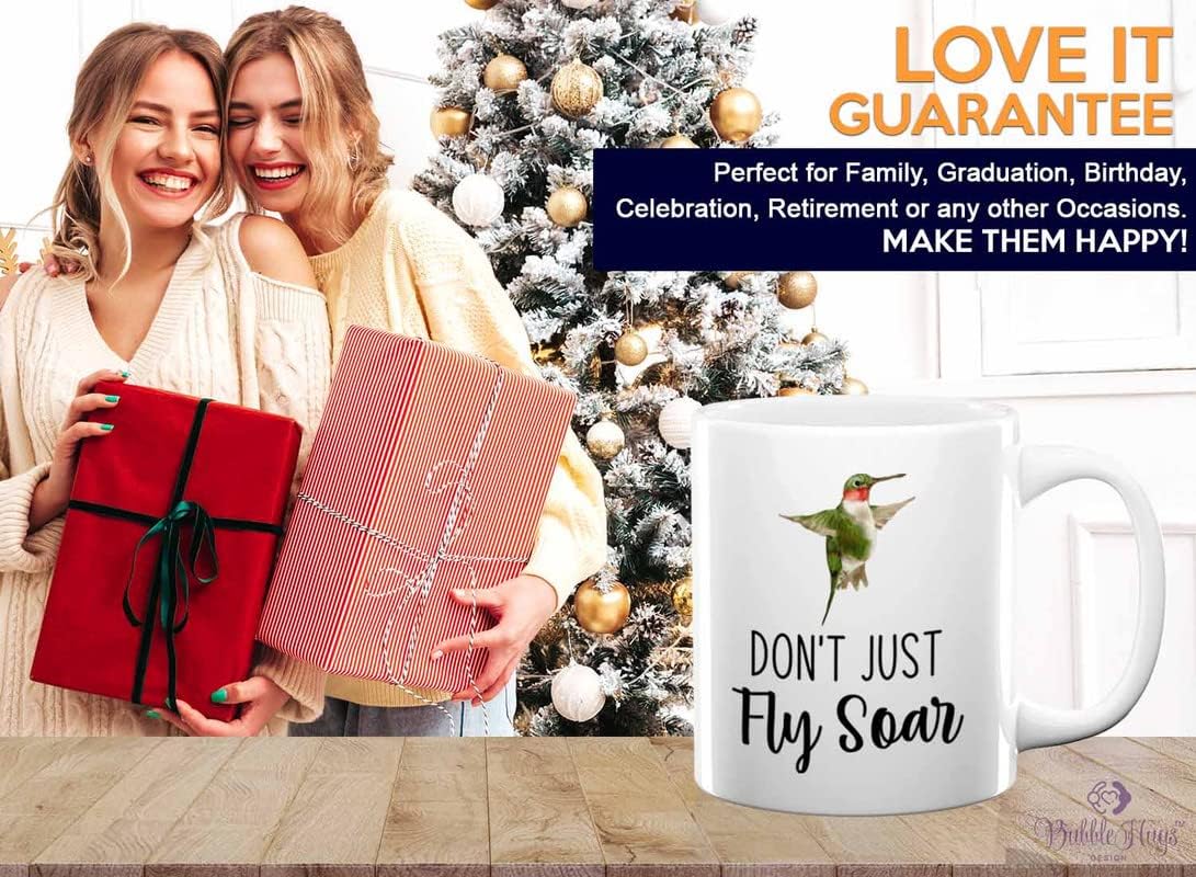 Bird Lover Coffee Mug 11oz White - Don't just fly soar - Hummingbird Nest Cage Parrot Dad Gardening Outdoor Birdwatcher Feeder