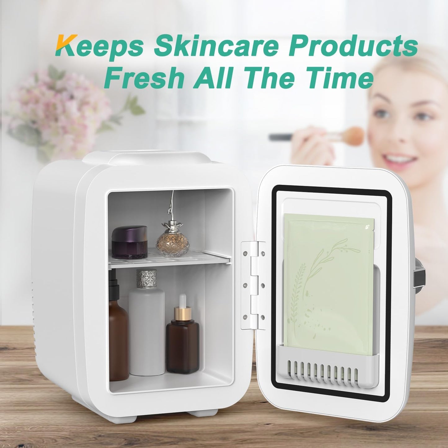 CROWNFUL Mini Fridge, 4 Liter/6 Can Portable Cooler and Warmer Persona