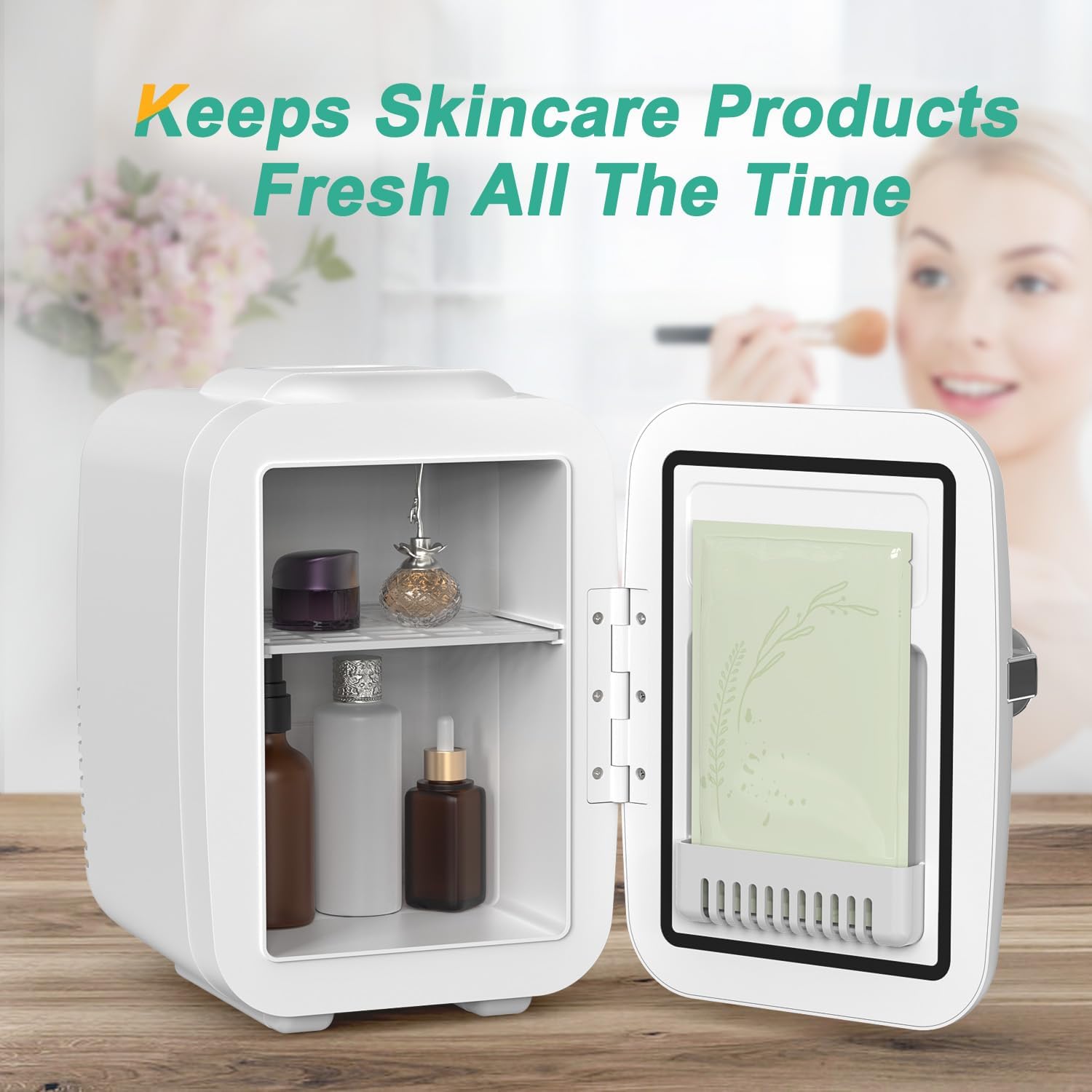 CROWNFUL Mini Fridge, 4 Liter/6 Can Portable Cooler and Warmer Persona
