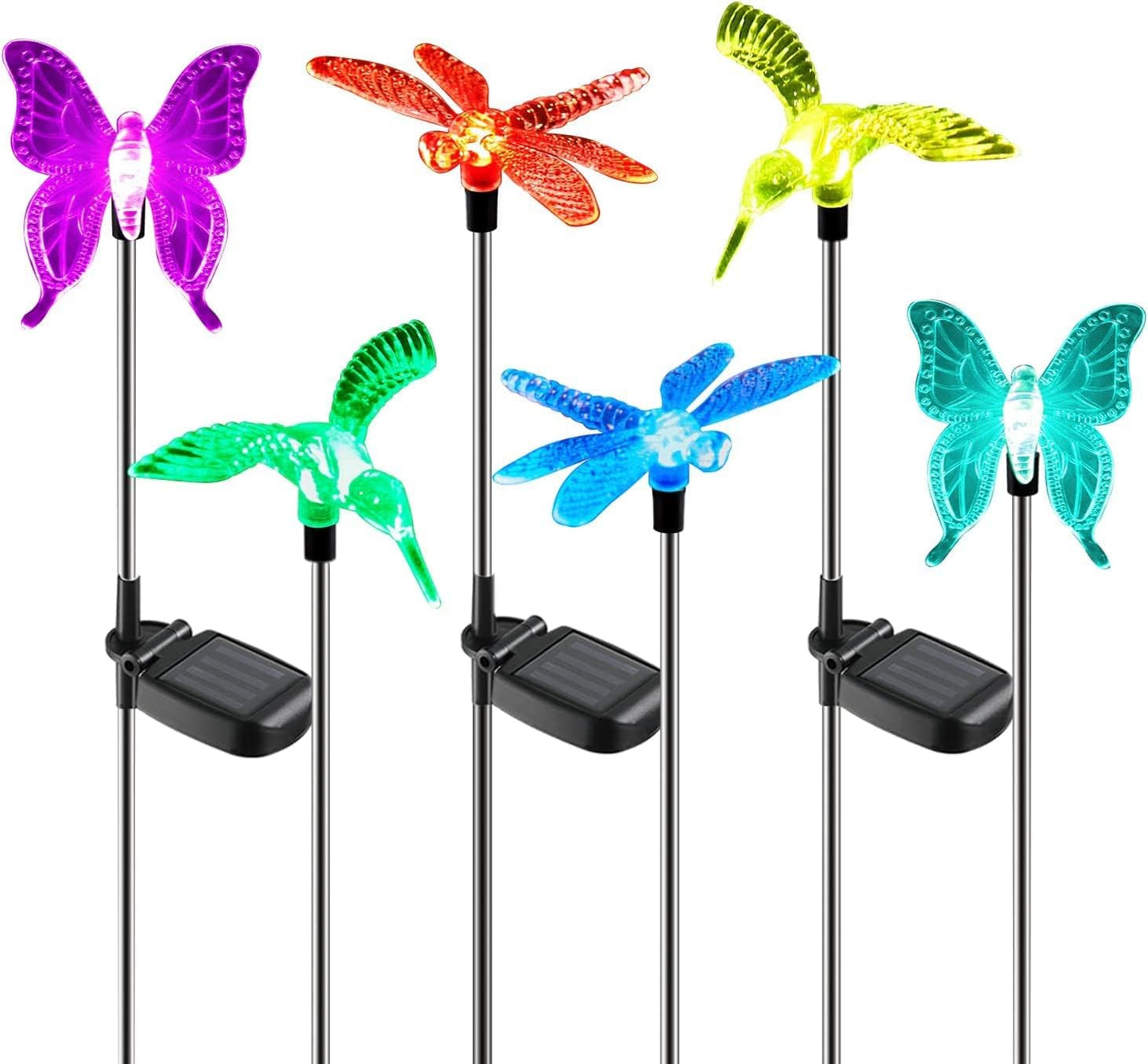 OxyLED Solar Garden Stake Lights 6 Pack Outdoor LED Figurine Lighting 