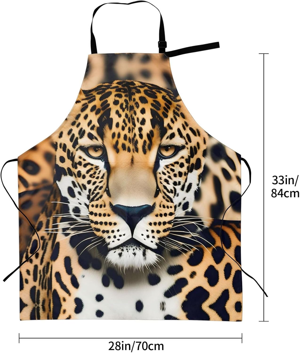 Animal Leopard print Waterproof chef's apron with pocket apron for kitchen cooking baking barbecue and gardening