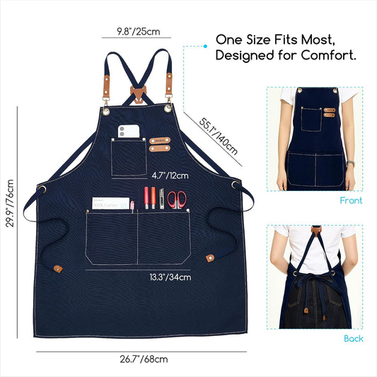 MEEDEN Painting Apron for Men Women: Adjustable Cross Back Waterproof 