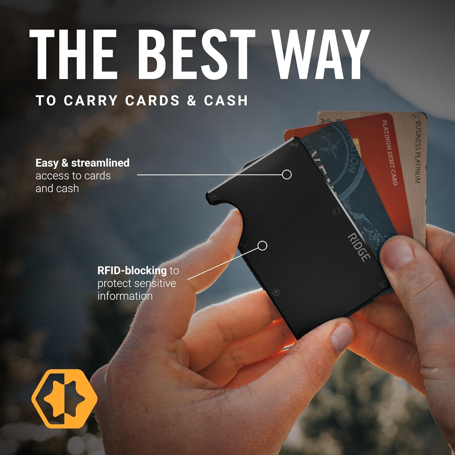 Ridge Wallet for Men - Slim Minimalist Compact Wallet and Card Holder,