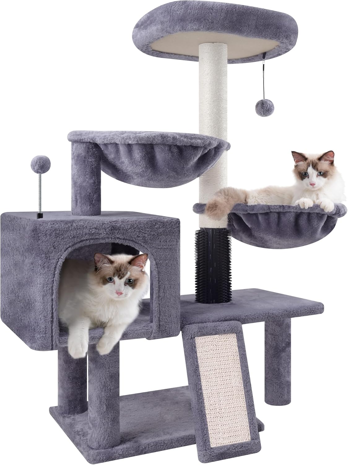 ROYPET Cat Tree with Cat Condo and Two Hammocks, Cat Tower with Scratc