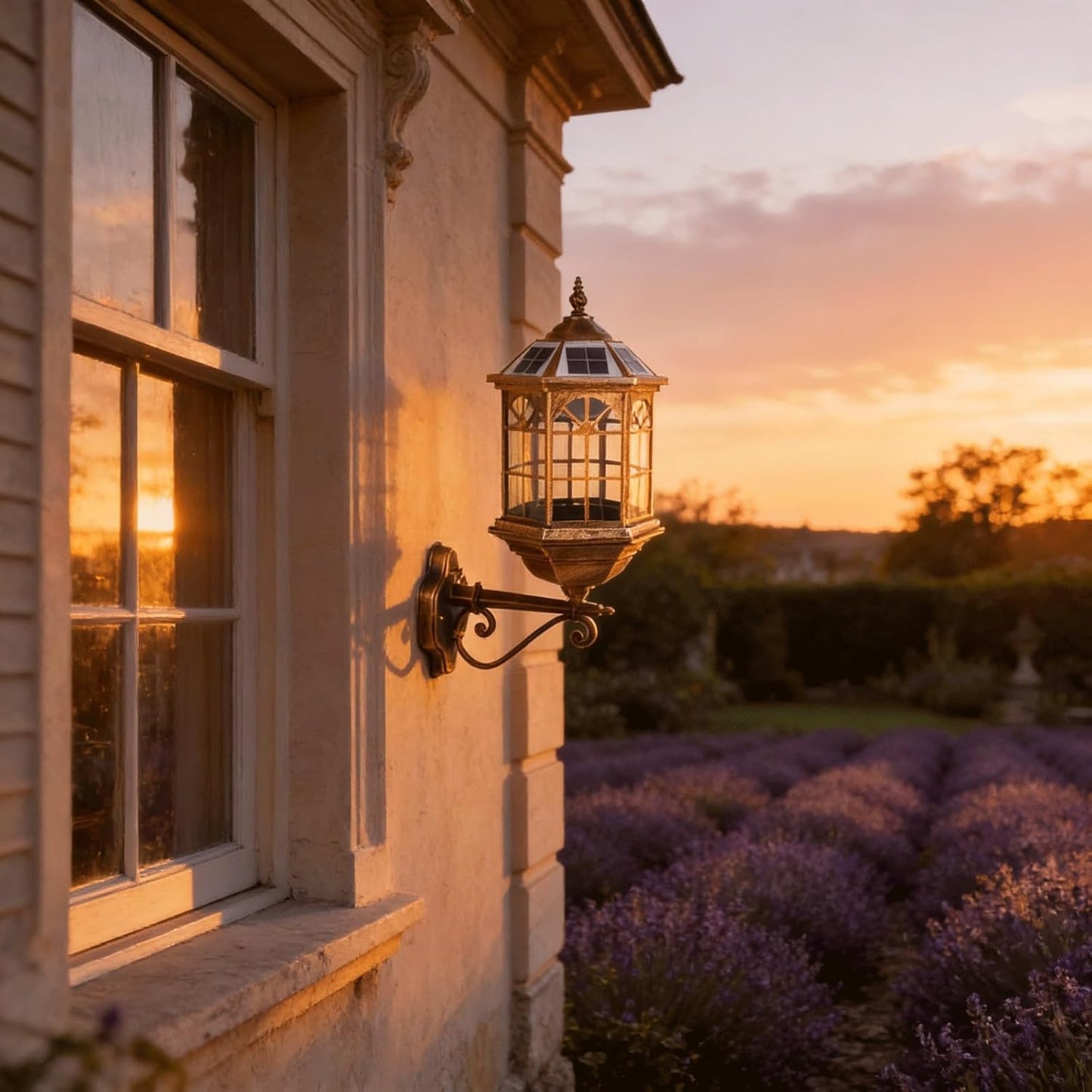 Solar Outdoor Wall Sconce, Solar Powered Exterior Wall Lantern, European Style Die-cast Aluminum Light Fixture, Waterproof Wall Lamp for Porch, Patio, Garden, Yard, Driveway, Garage, Park
