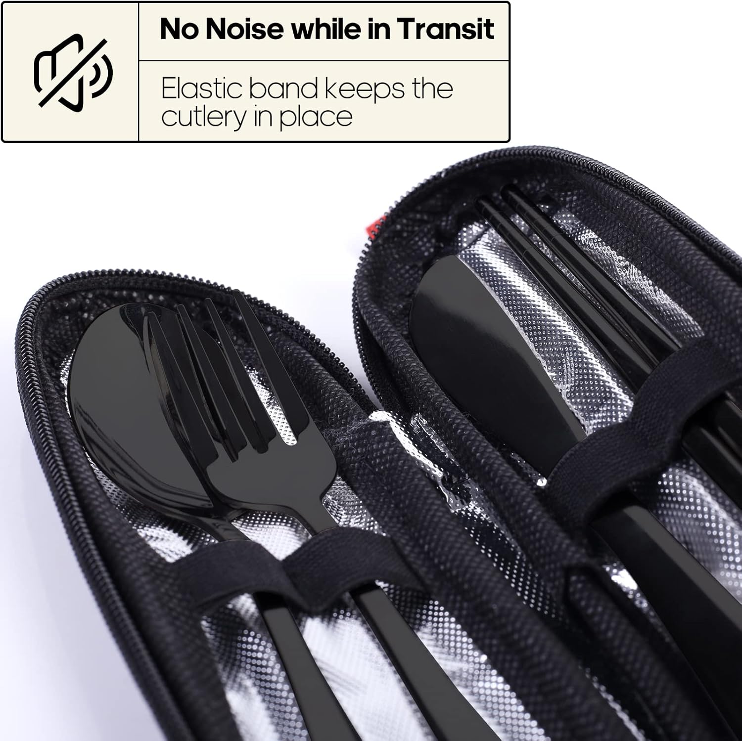 Travel Utensils with Case, Quatish Portable Silverware Set for Work, S