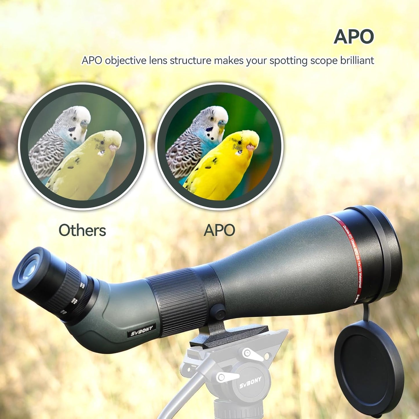 SVBONY SA401 25-75x100 APO Spotting Scopes, Apochromatic Dual ED Spott