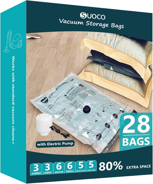 Vacuum Storage Bags with Electric Pump, Space Saver Seal Compression P