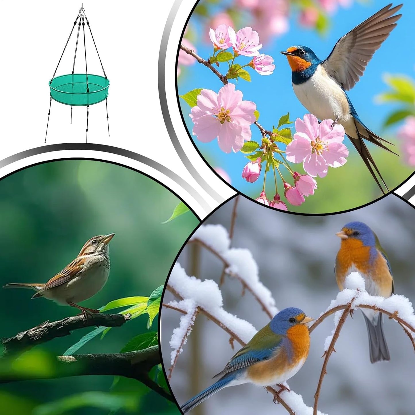 Bird Feeders for Outdoors,20 Inch Mesh Hummingbird Feeding Tray | Hang