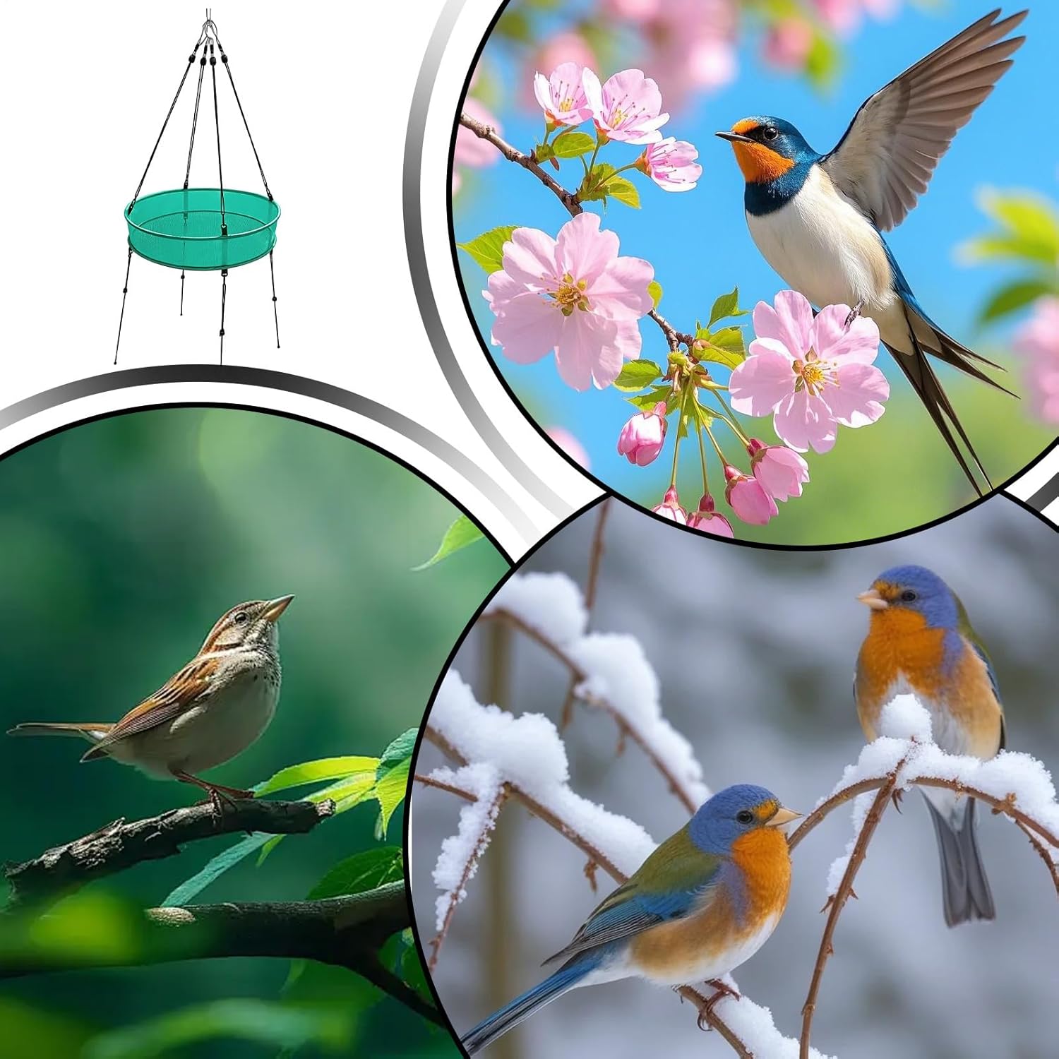 Bird Feeders for Outdoors,20 Inch Mesh Hummingbird Feeding Tray | Hang