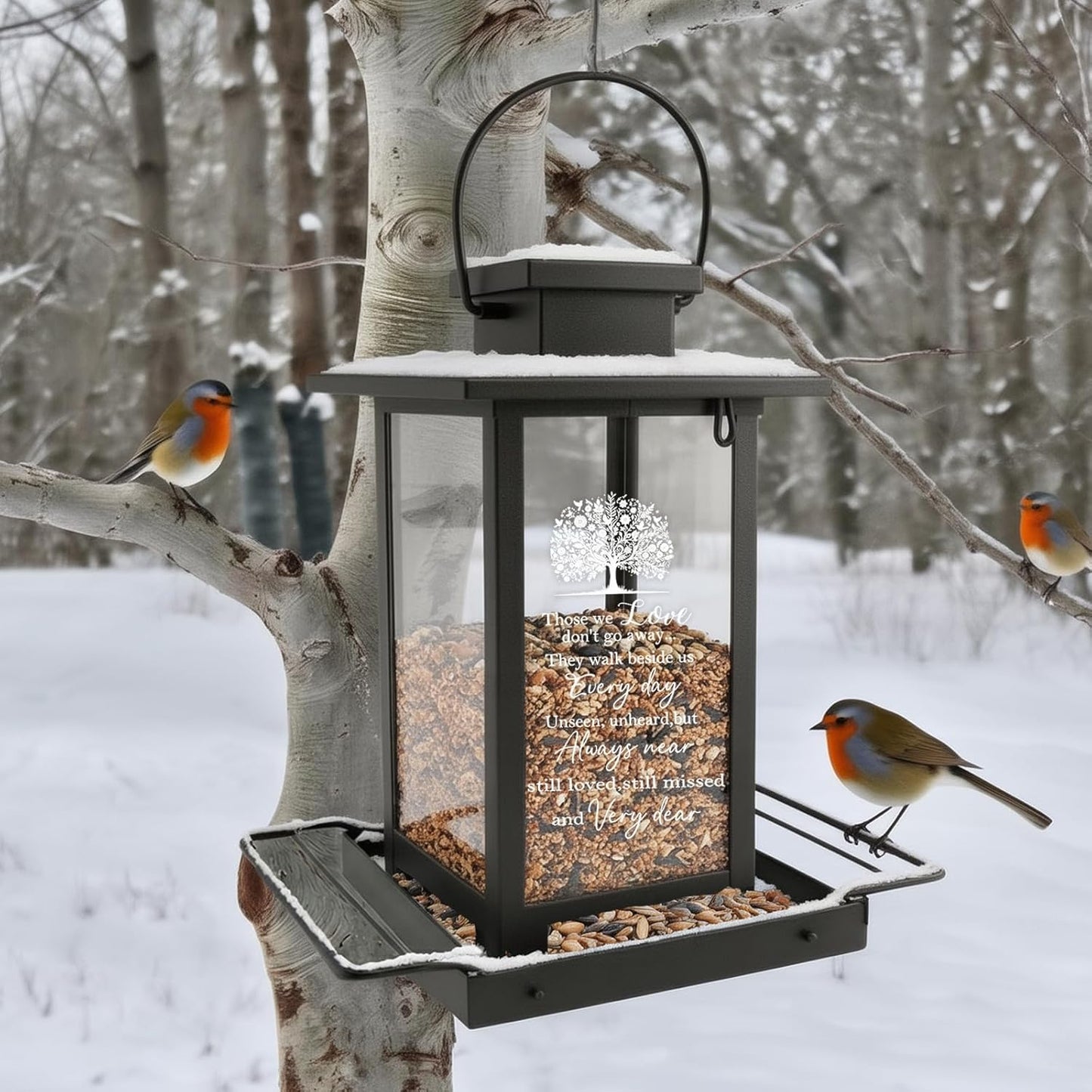 Sympathy Memorial Bird Feeders for Outdoors, Grieving Gifts for Loss of Loved One, Remembrance Condolences Bereavement Funeral Gift Idea, Grief Home Decor Keepsake Garden Outside