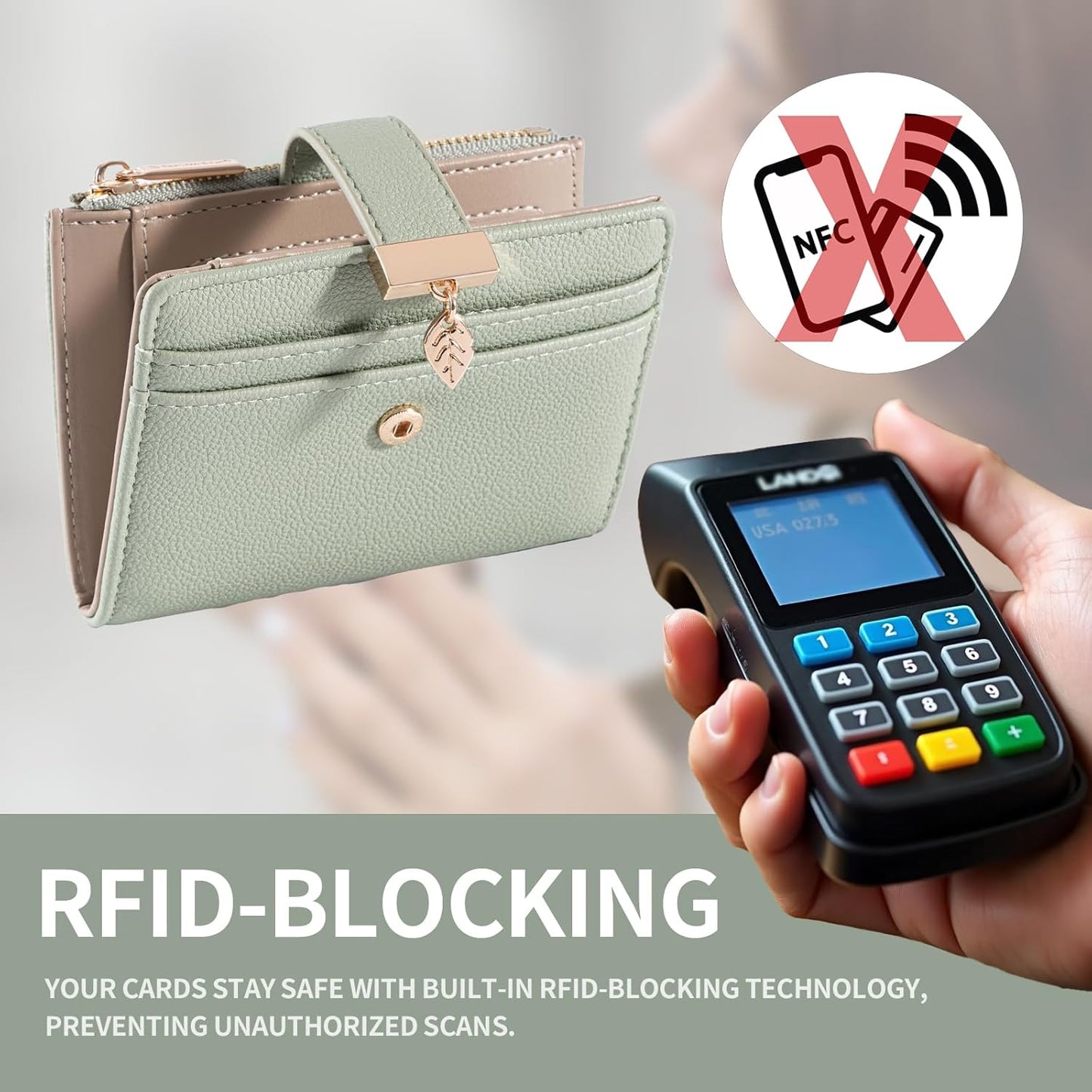 Pomelo Best Small Wallet Women RFID Blocking Bifold Soft Leather Card 