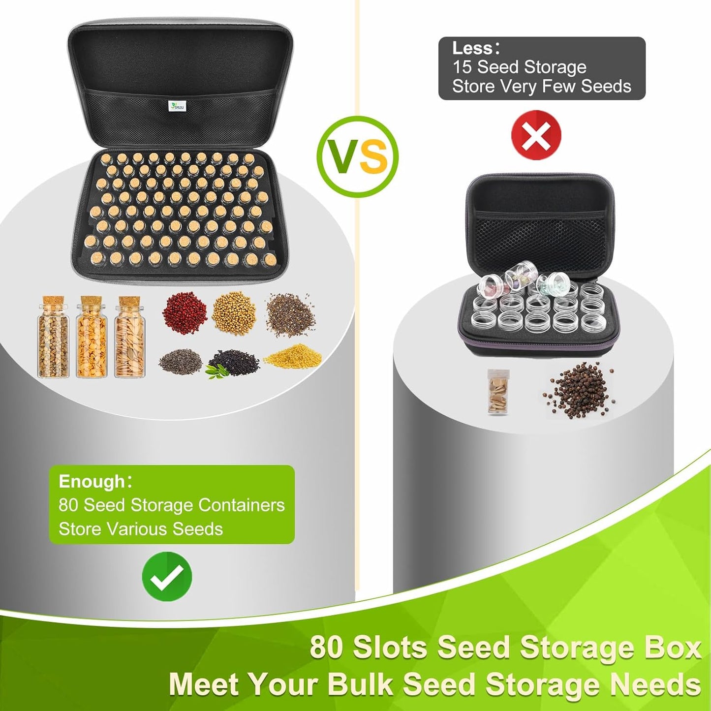 【80 Slots】 Seed Storage Organizer, Sturdy Seed Organizer Storage Box w