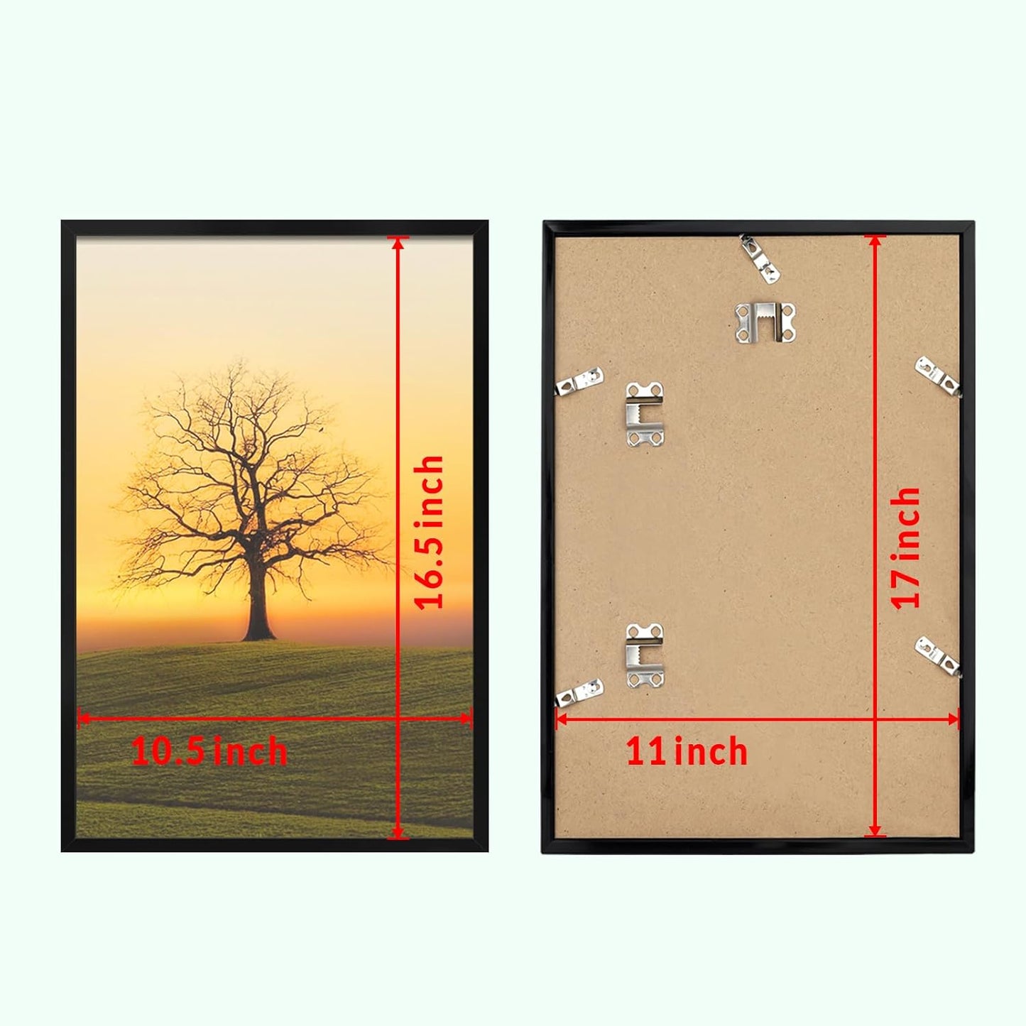 11x17 Picture Frame for Wall Display, 11x17 Black Picture Frame with S