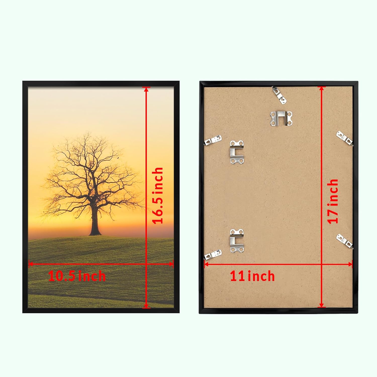 11x17 Picture Frame for Wall Display, 11x17 Black Picture Frame with S